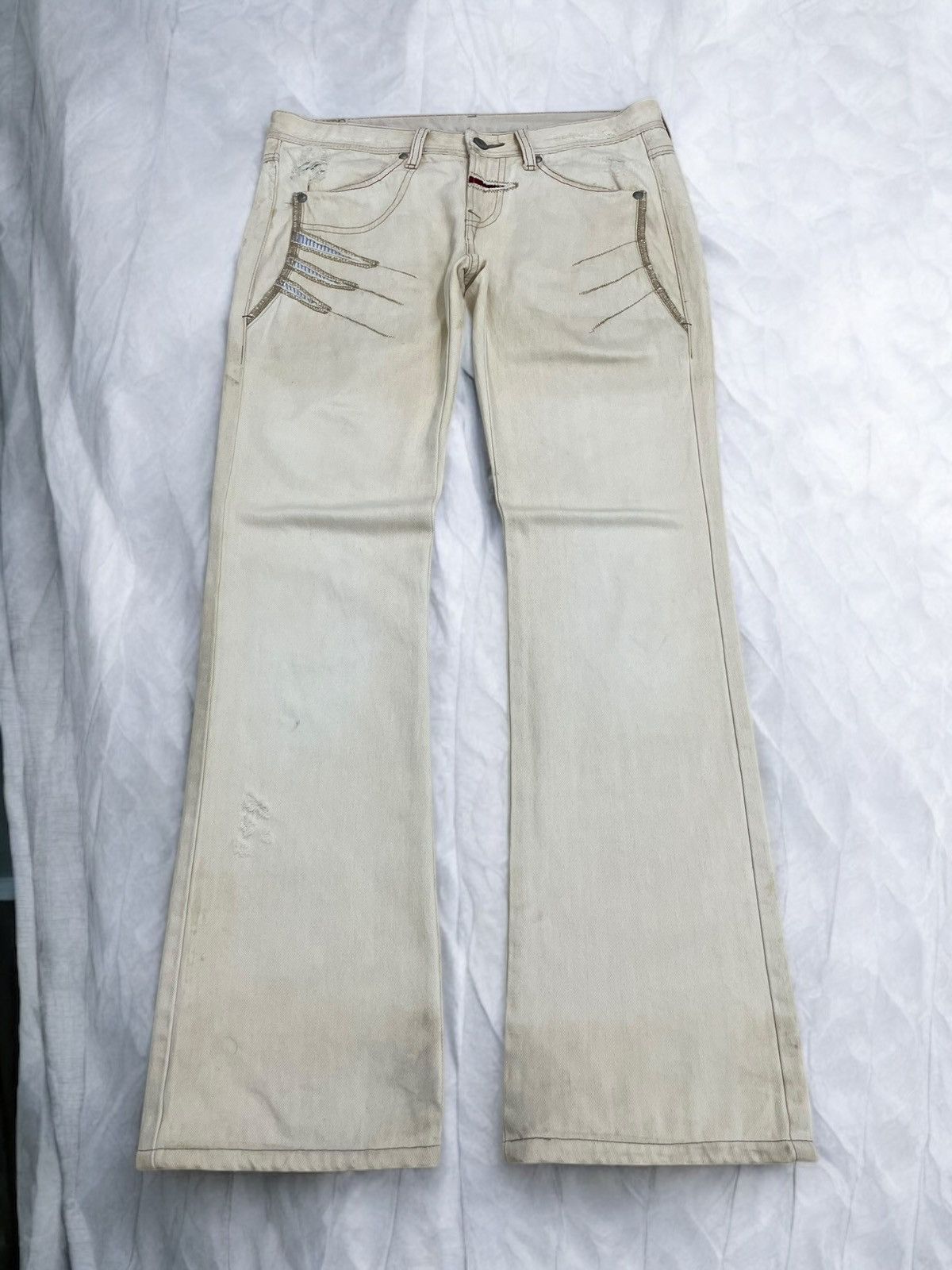 Designer Marithé Fràncois Girbaud Le Jean Rusty Black Washed Flate Size US 31 - 1 Thumbnail