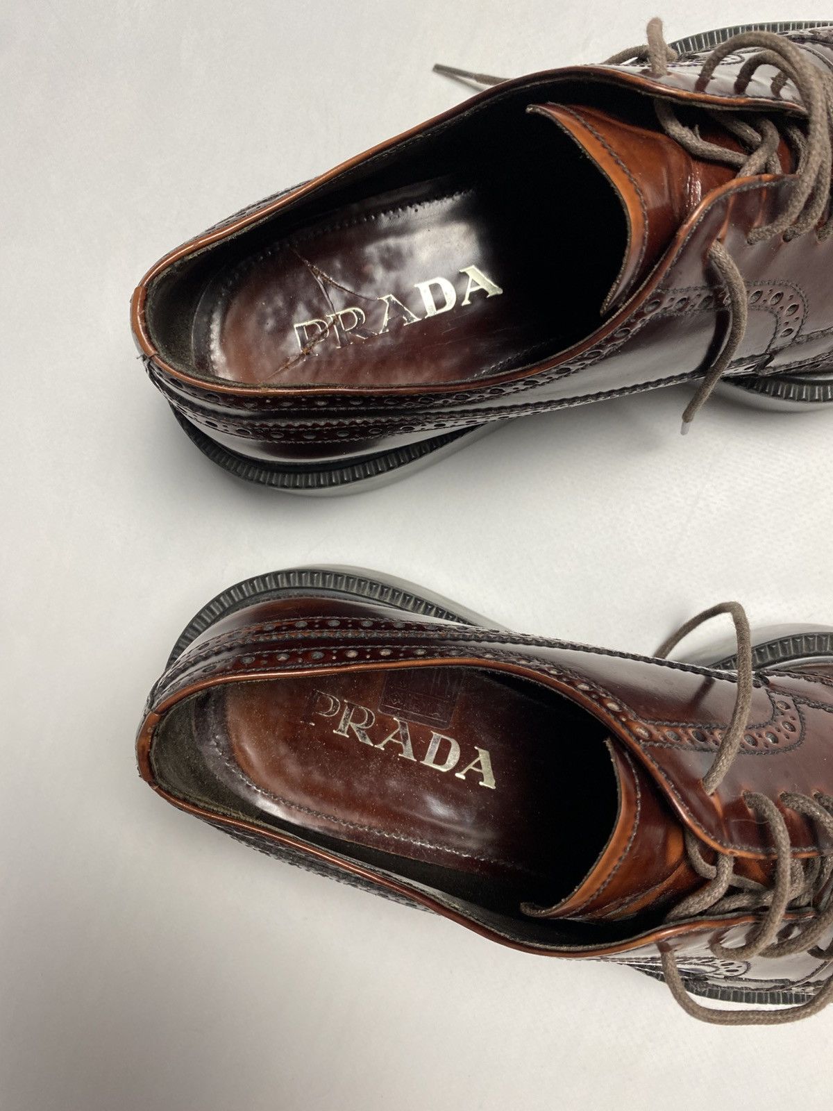 Prada Prada Oxford Wingtip Platform Derby Size US 7 / EU 40 - 6 Thumbnail