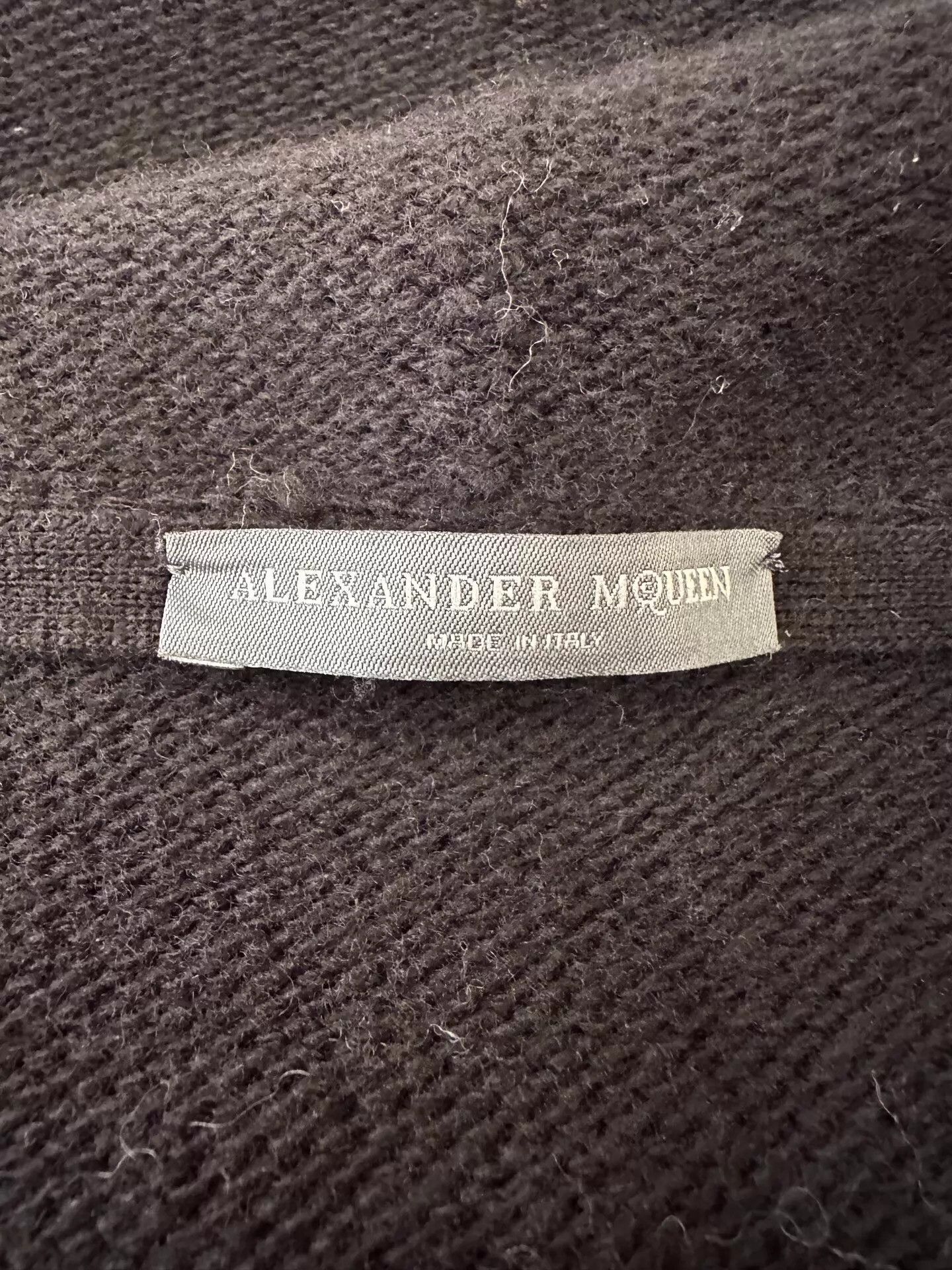 Alexander McQueen McQueen women's black long wool coat white stripe logo M Size M / US 6-8 / IT 42-44 - 5 Thumbnail