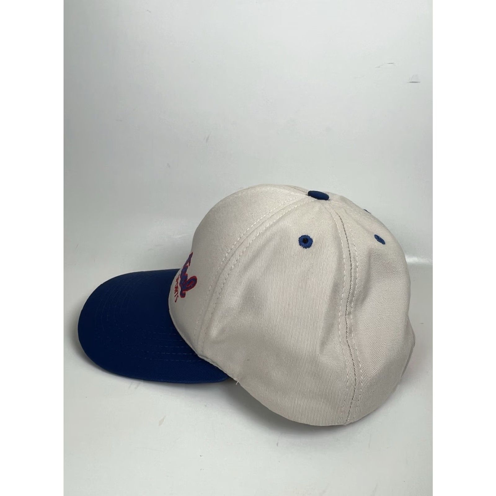 Vintage Barstool Sports Retro Script SnapBack Baseball Hat Cap Beige Navy Embroidered Size ONE SIZE - 2 Thumbnail
