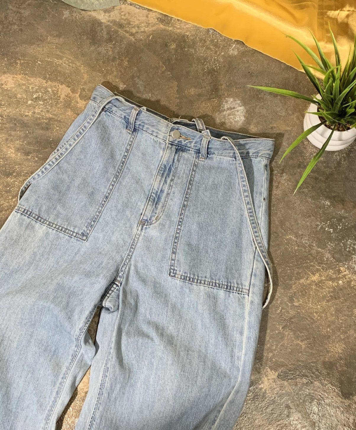 GU GU baggy wide leg baker buckleback jeans Size 30" / US 8 / IT 44 - 6 Thumbnail
