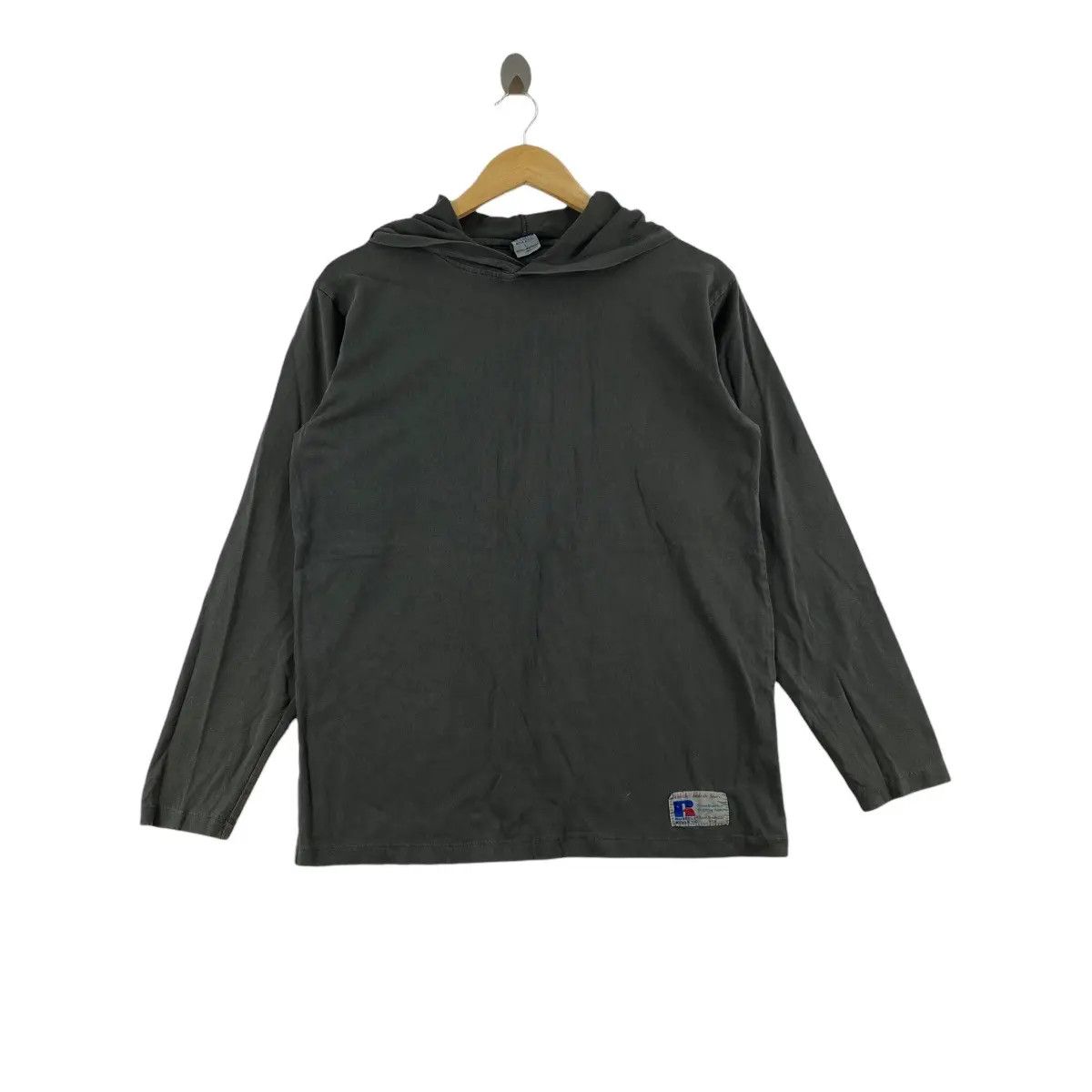 Russell Athletic × Vintage Vintage 90’ RUSSELL ATHLETIC USA Team Plain Hoodie Pullover Size L / US 10 / IT 46 - 1 Thumbnail