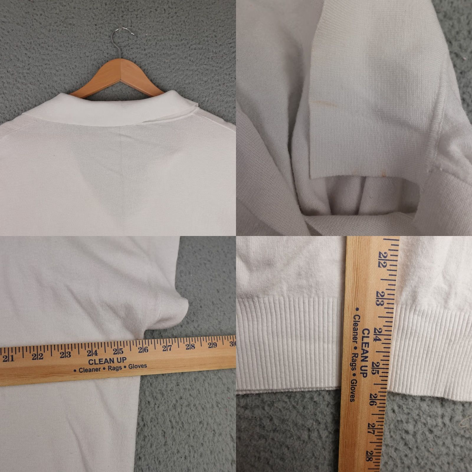 Vintage VIA MILANO Sweater Womens 1X White Short Sleeve Collared Pullover Preppy Rayon Size XL / US 12-14 / IT 48-50 - 8 Thumbnail