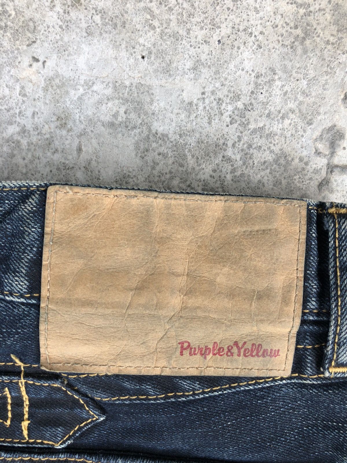 Who Decides War Japanese Purple&Yellow Flared Jeans Distressed Jeans Size US 32 / EU 48 - 14 Thumbnail