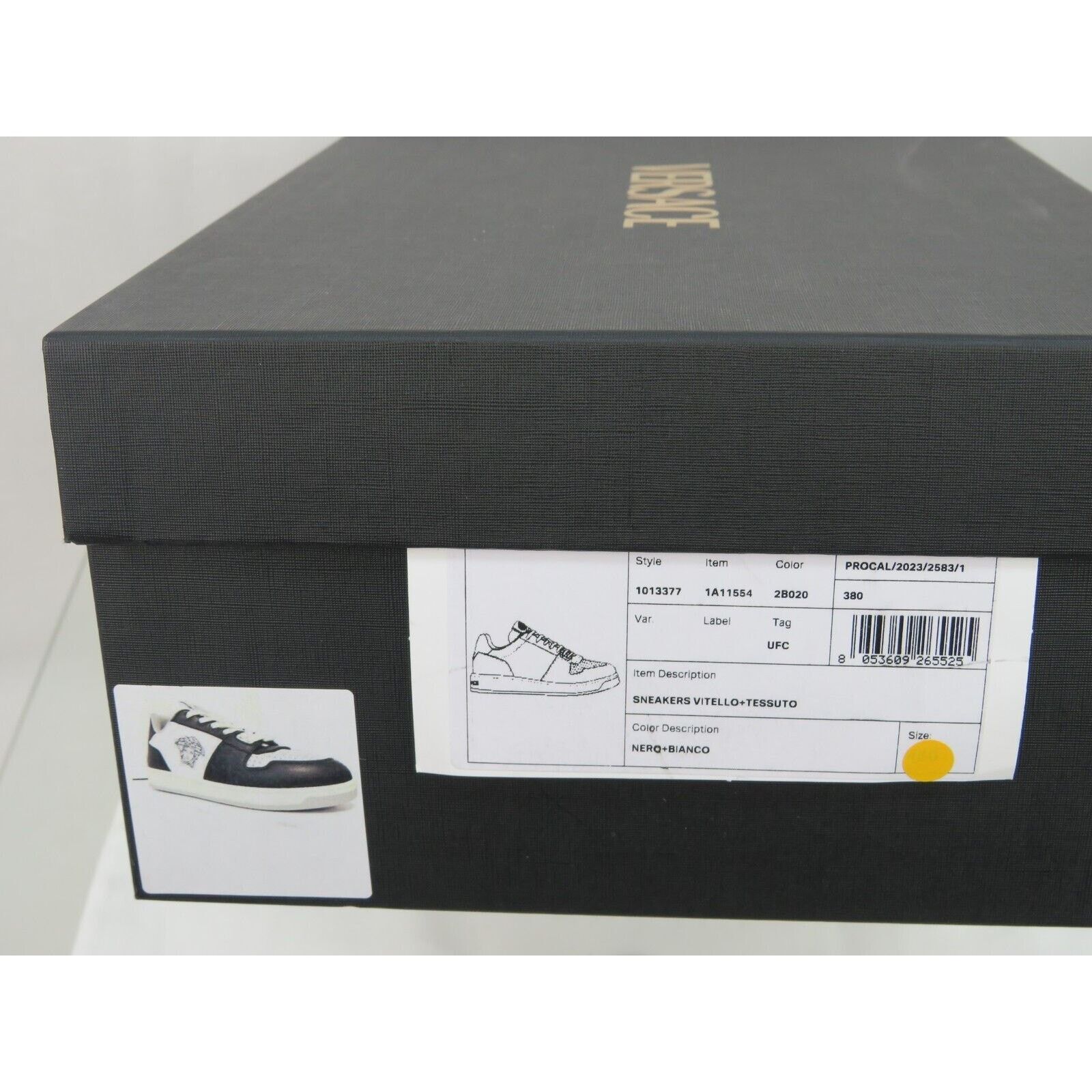 Versace VERSACE BLACK WHITE LEATHER MEDUSA SNEAKERS US 12.5 45.5 IT Size US 12.5 / EU 45-46 - 12 Thumbnail