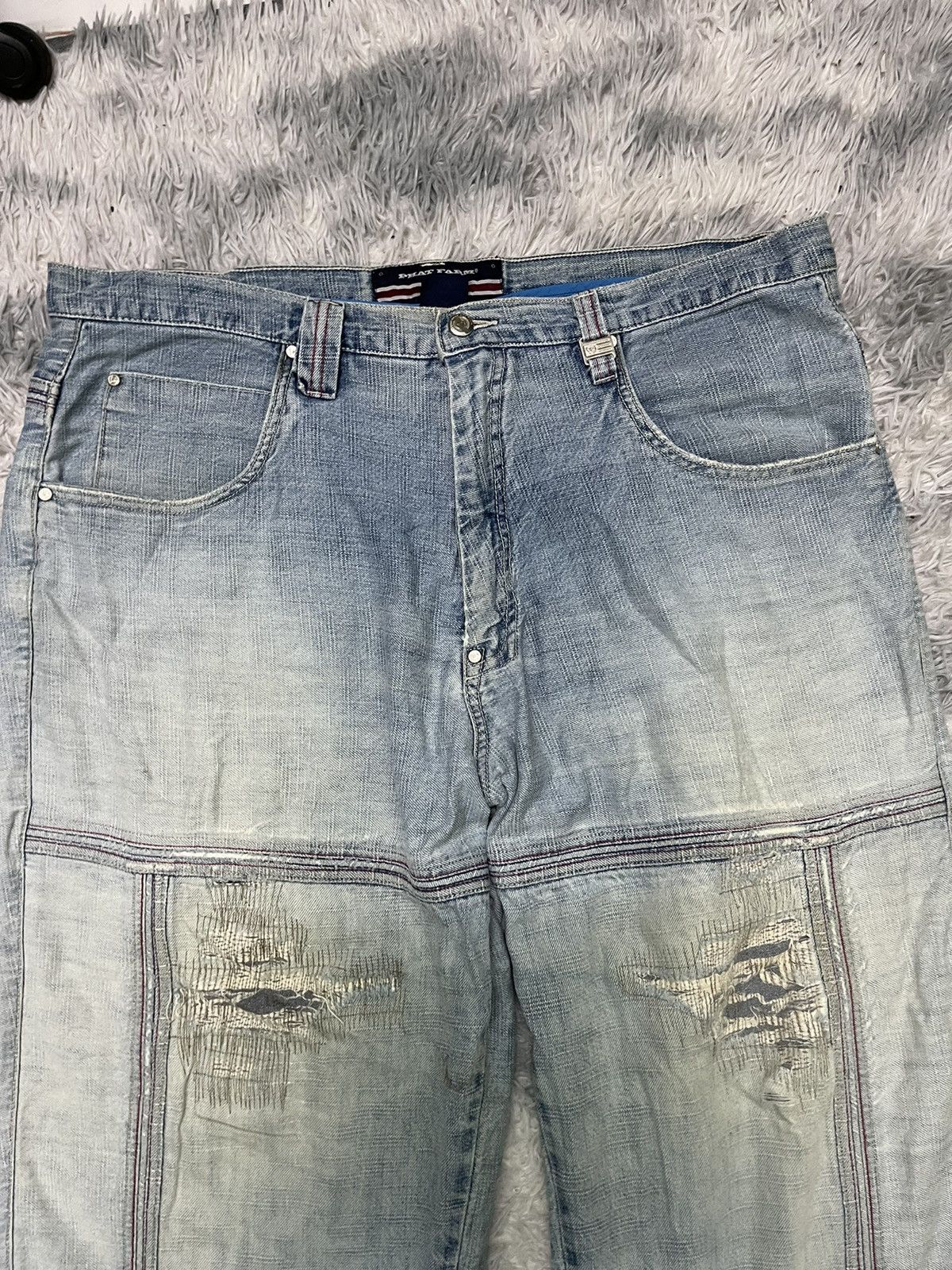 Phat Farm 2000s PHAT FARM BAGGY PANT STYLE DISTRESSED Size US 40 / EU 56 - 6 Thumbnail