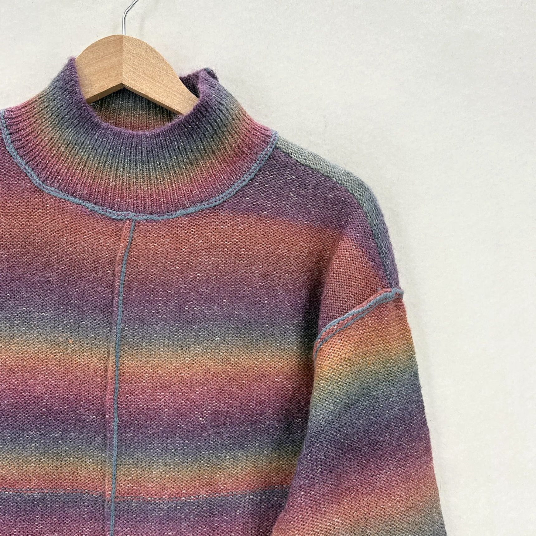 Vintage Beach lunch lounge Sweater Womens Small Twilight Space Dye Mock Neck Pullover Size S / US 4 / IT 40 - 2 Thumbnail