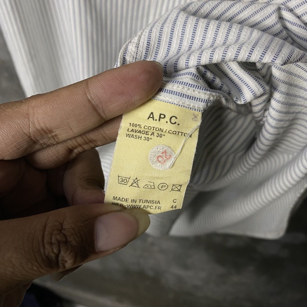 A.P.C. × Designer vintage apc stripped shirt s/s Size US L / EU 52-54 / 3 - 5 Thumbnail