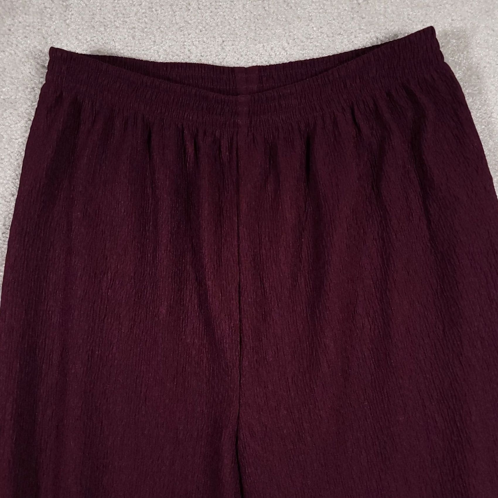 Vintage VINTAGE Liz Baker Essentials Dress Pants Womens Med Purple Pull On High Rise Texture Dress Pants Regular 26x29 Solid Linen? Size 32" / US 10 / IT 46 - 3 Thumbnail