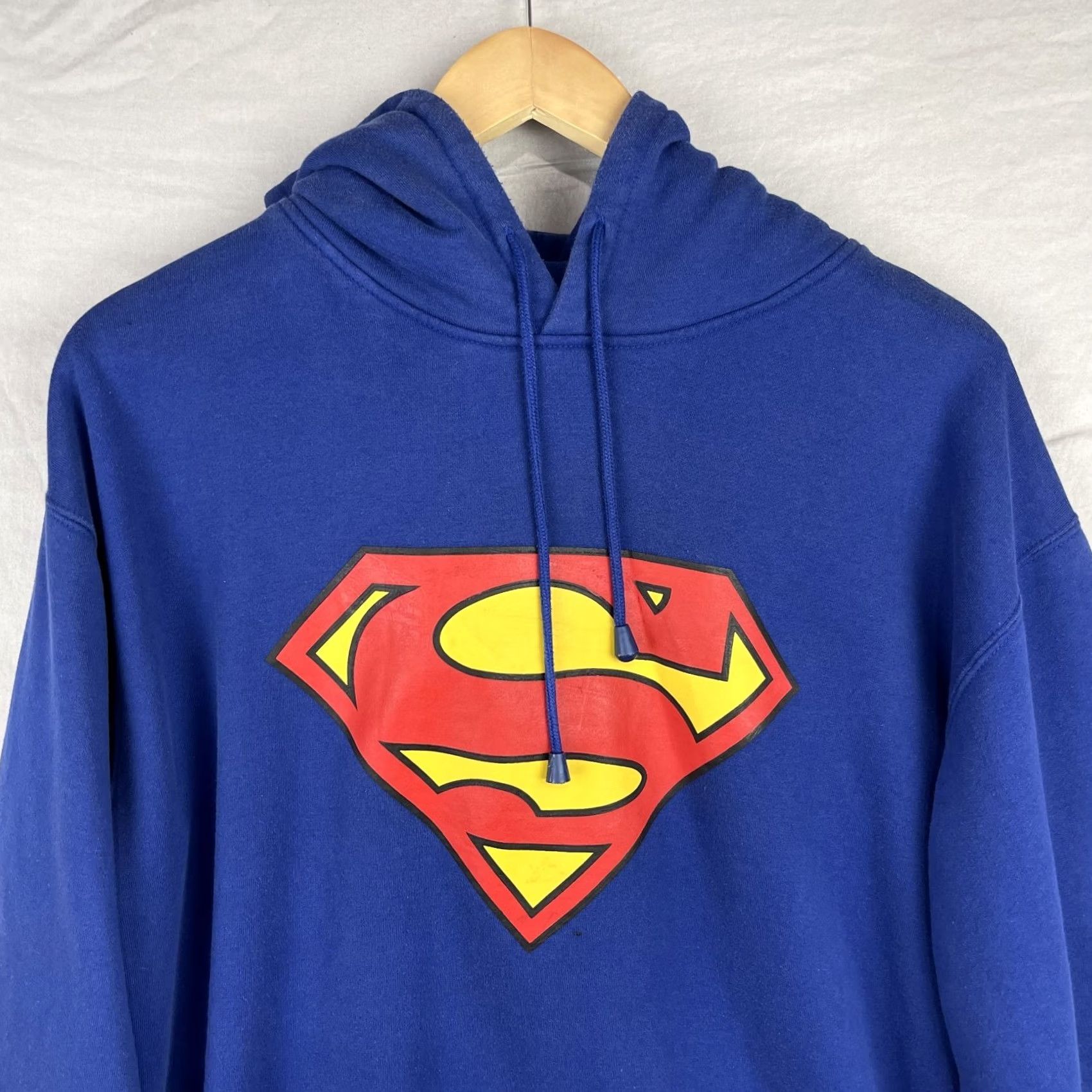 Vintage VINTAGE Superman Hoodie Mens XL Blue Sweatshirt Comics Superhero Y2K Graphic Print Hooded Pullover Size US XL / EU 56 / 4 - 3 Thumbnail