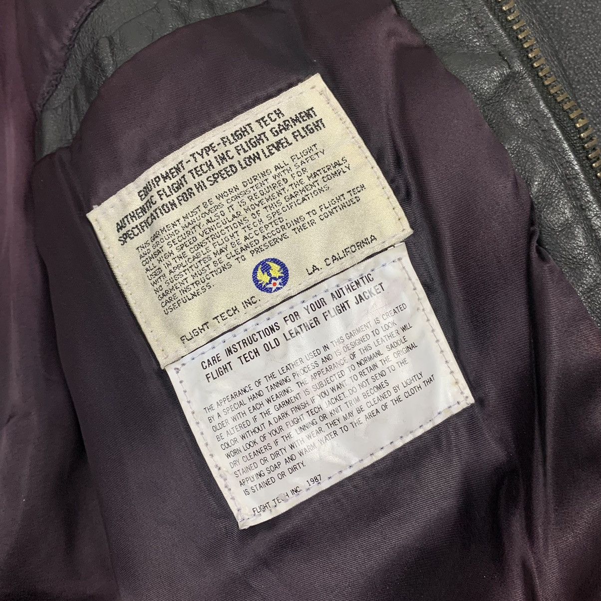 Genuine Leather Black Leather Flight Jacket Authentic Type A-2E Tech Size L Size US L / EU 52-54 / 3 - 24 Thumbnail