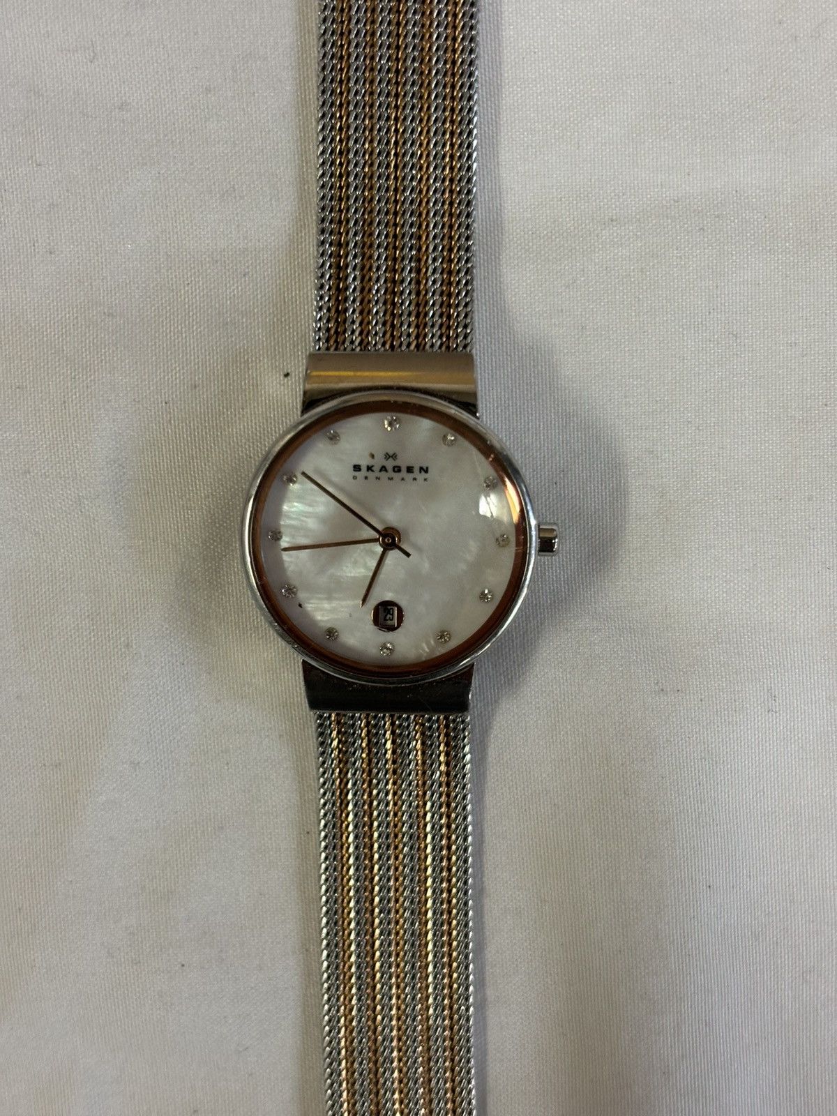 Skagen Skagen Ancher 355SSRS 2-Tone Steel Mesh Watch! New Battery! Size ONE SIZE - 8 Thumbnail