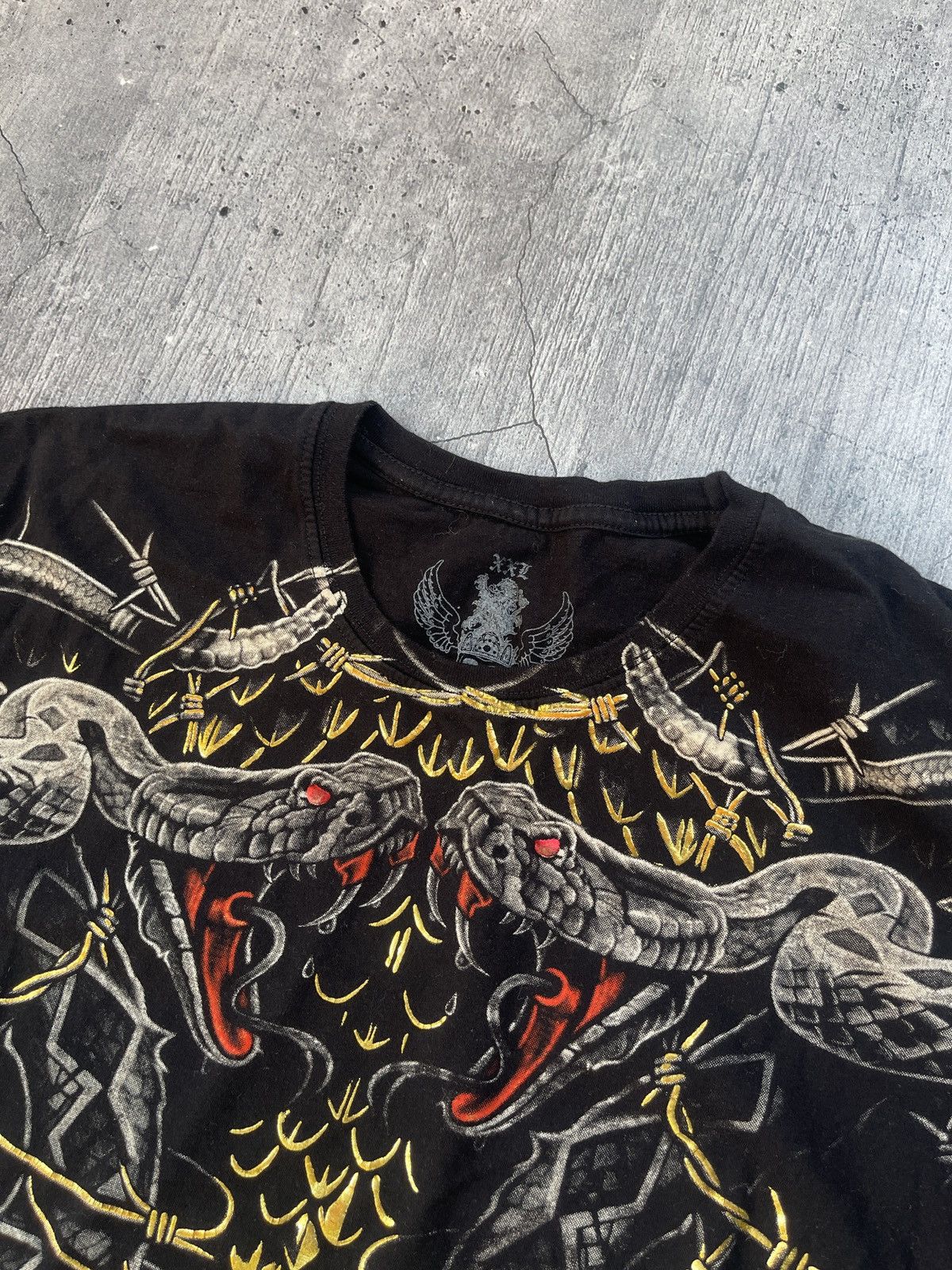 Band Tees × Vintage Vintage Full Print Rock T Shirt snake by Artful Custom Size US XXL / EU 58 / 5 - 3 Thumbnail