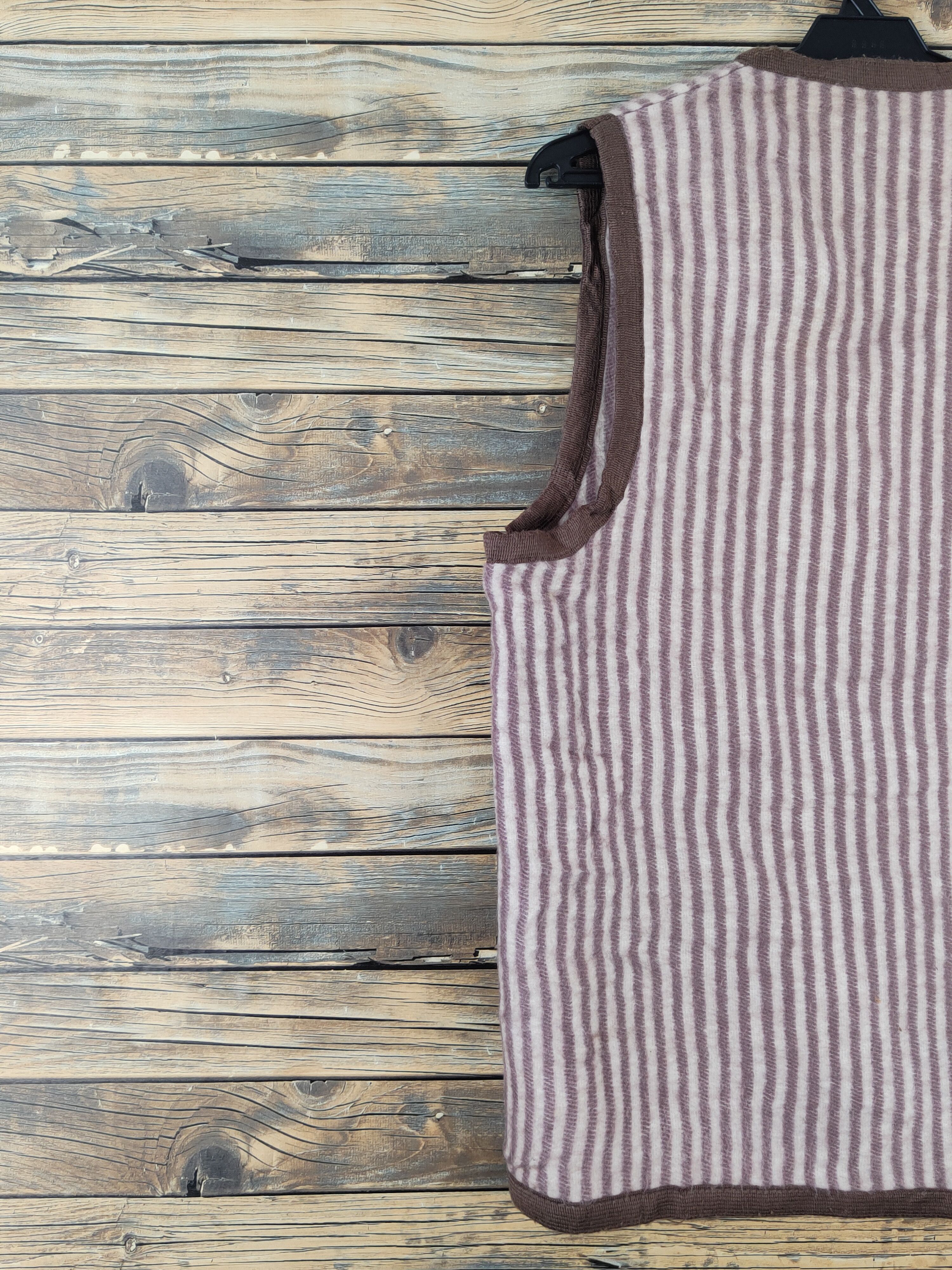 Japanese Brand × Vintage Vintage Japanese Brand Brown Stripe Wool Toggle Vests Size M / US 6-8 / IT 42-44 - 8 Thumbnail