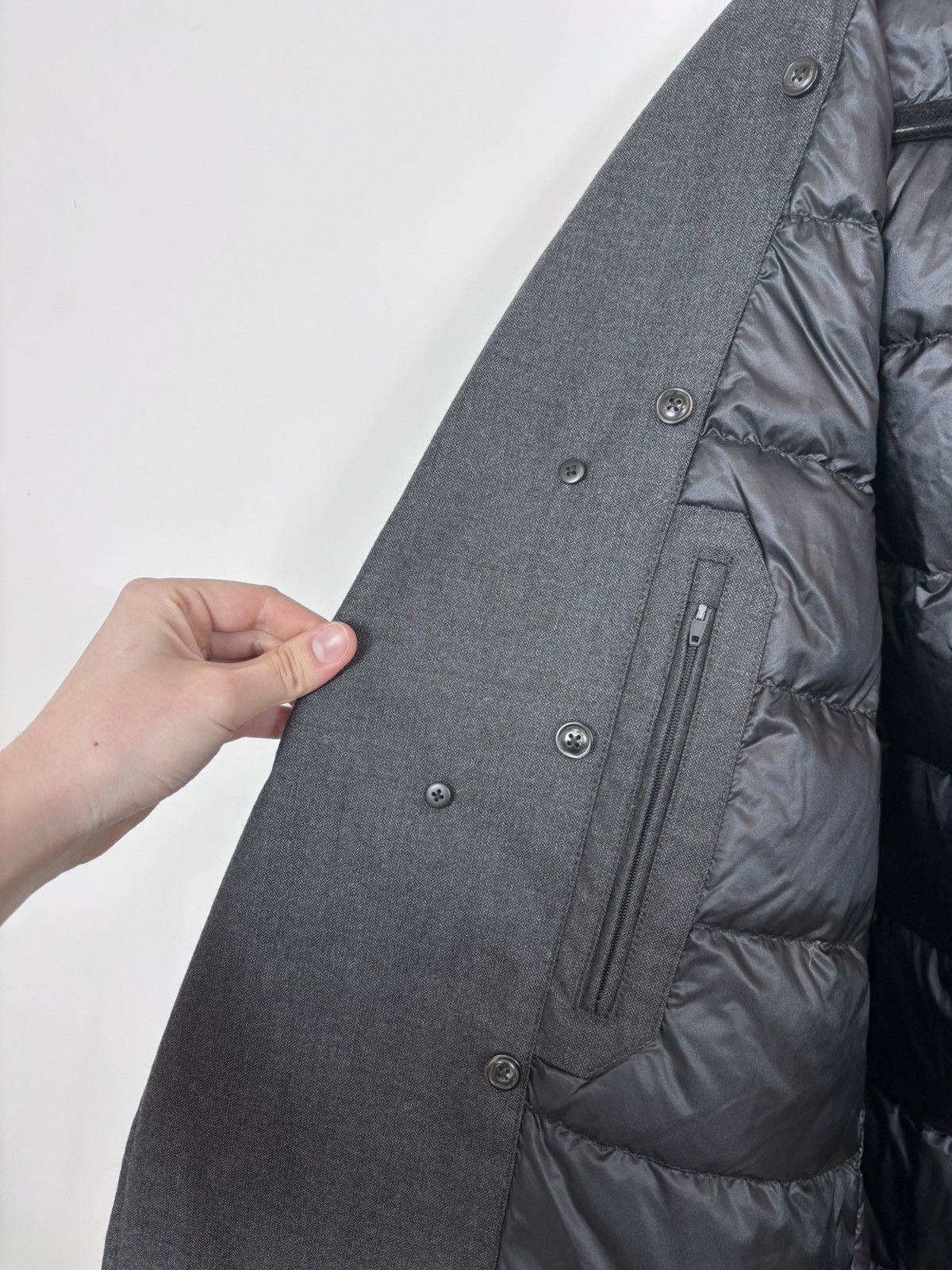 Boggi Boggi Milano Men’s Gray Water Repellent Down Wool Coat Size US L / EU 52-54 / 3 - 15 Thumbnail