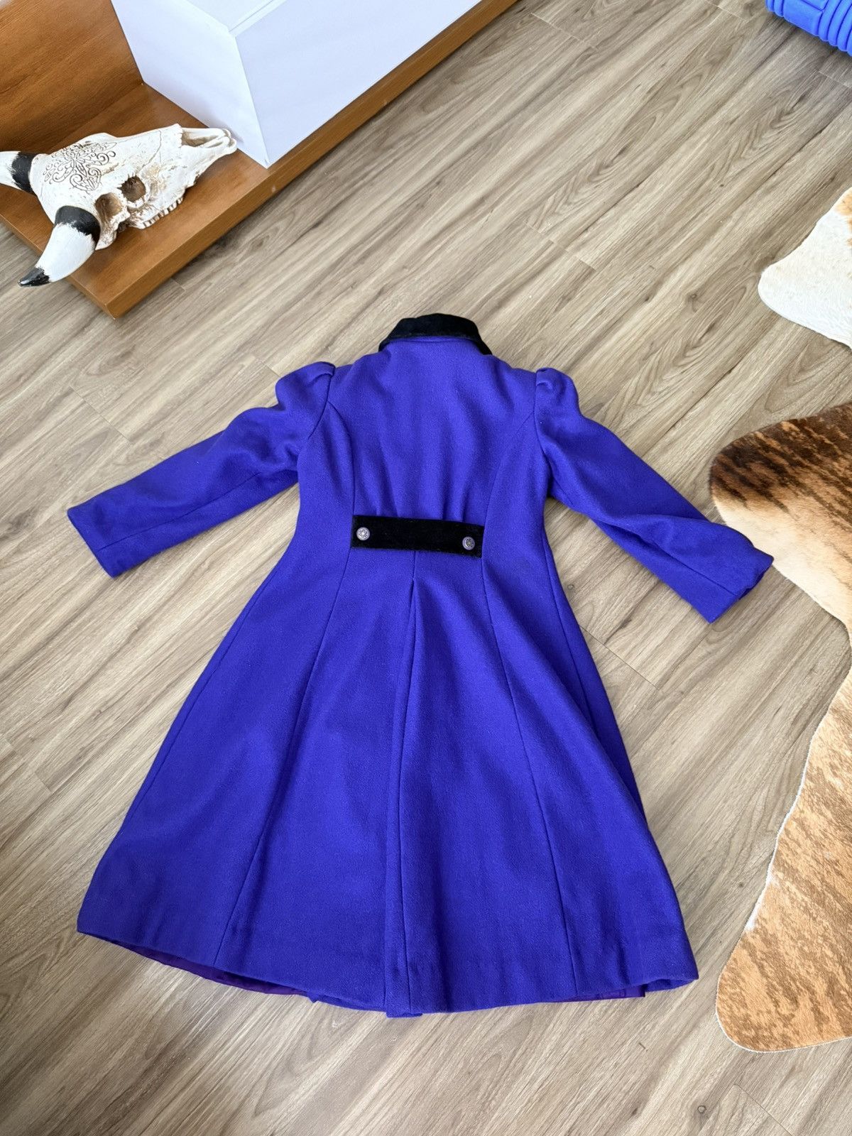 Other Vintage Rothschild Girls Wool Coat Sz 12 Purple Black Velvet Size XS / US 0-2 / IT 36-38 - 5 Thumbnail