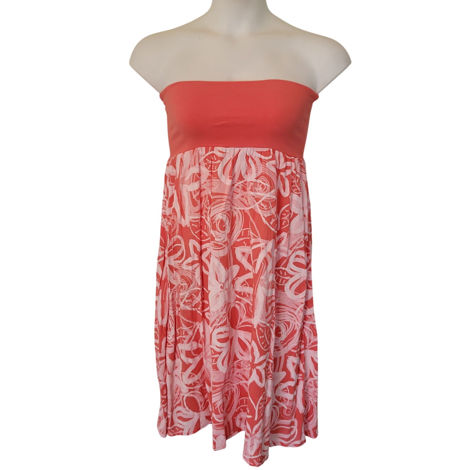 Other Fresh Produce Strapless Coral Floral Convertible Sundress Sk Size M / US 6-8 / IT 42-44 - 1 Thumbnail