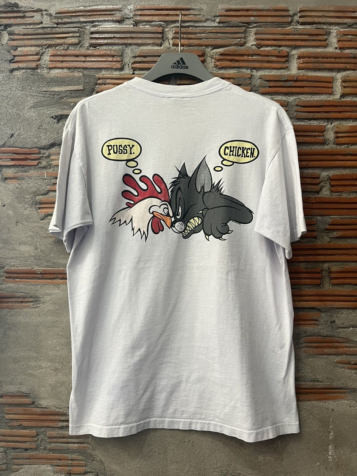 No Fear Vintage NOFEAR Pussy Chicken 93’s BAAGOE Tshirt Size US L / EU 52-54 / 3 - 3 Thumbnail