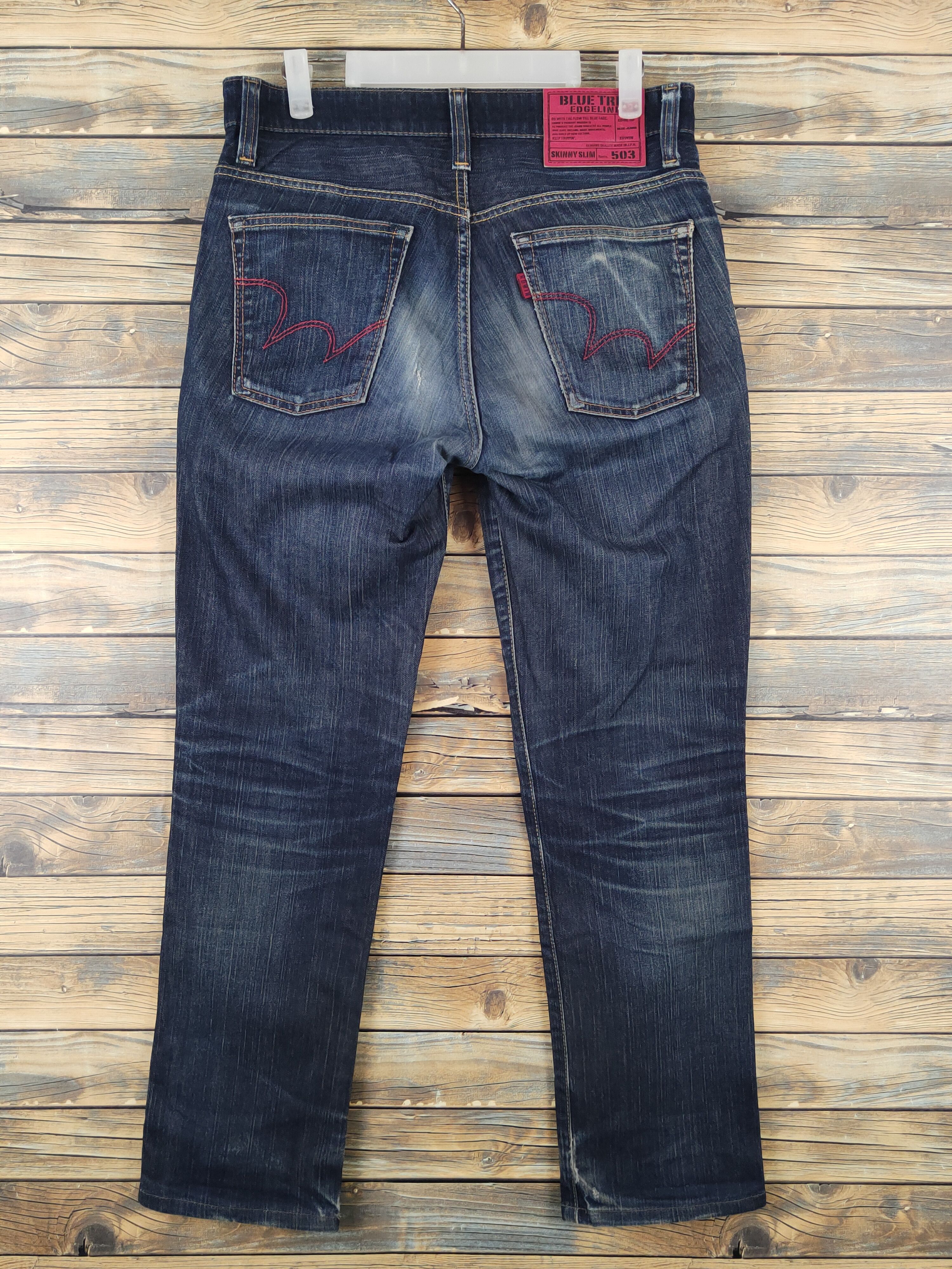 Edwin Edwin Dark Blue Distressed Ripped denim Jeans #W1400 Size US 31 - 7 Thumbnail