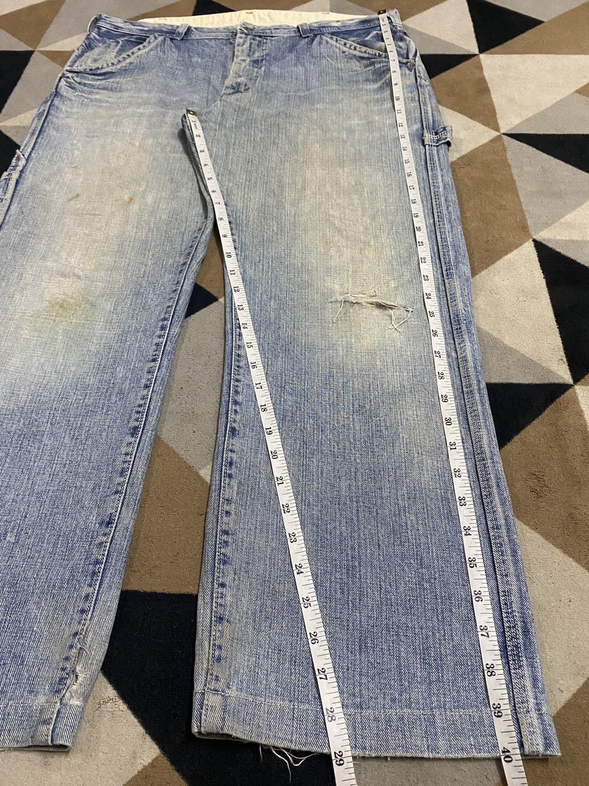 Japanese Brand Distressed Vintage Blue Denim Carpenter Jeans With a Relaxed Size US 38 / EU 54 - 12 Thumbnail