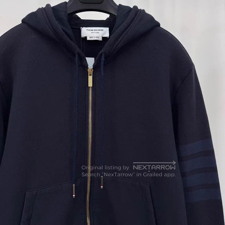 Thom Browne Thom Browne Dark Blue Zip-Up Hoodie Size US M / EU 48-50 / 2 - 3 Thumbnail