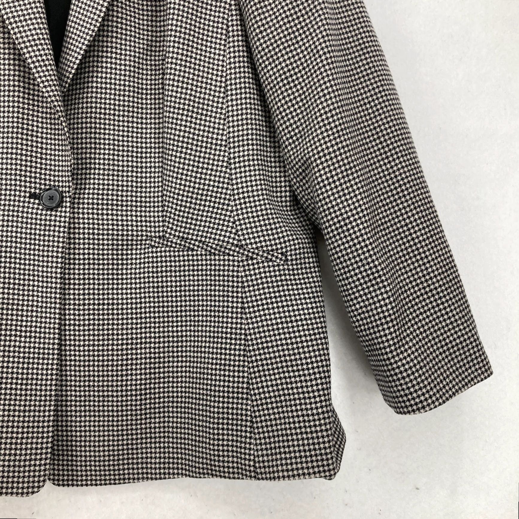 Talbots Talbots Blazer Women 16P Petite Wool Blend Houndstooth Brown One Button Italy Business Formal Workwear Lined Pockets Fall Spring Winter Size XXL / US 16-18 / IT 52-54 - 3 Thumbnail
