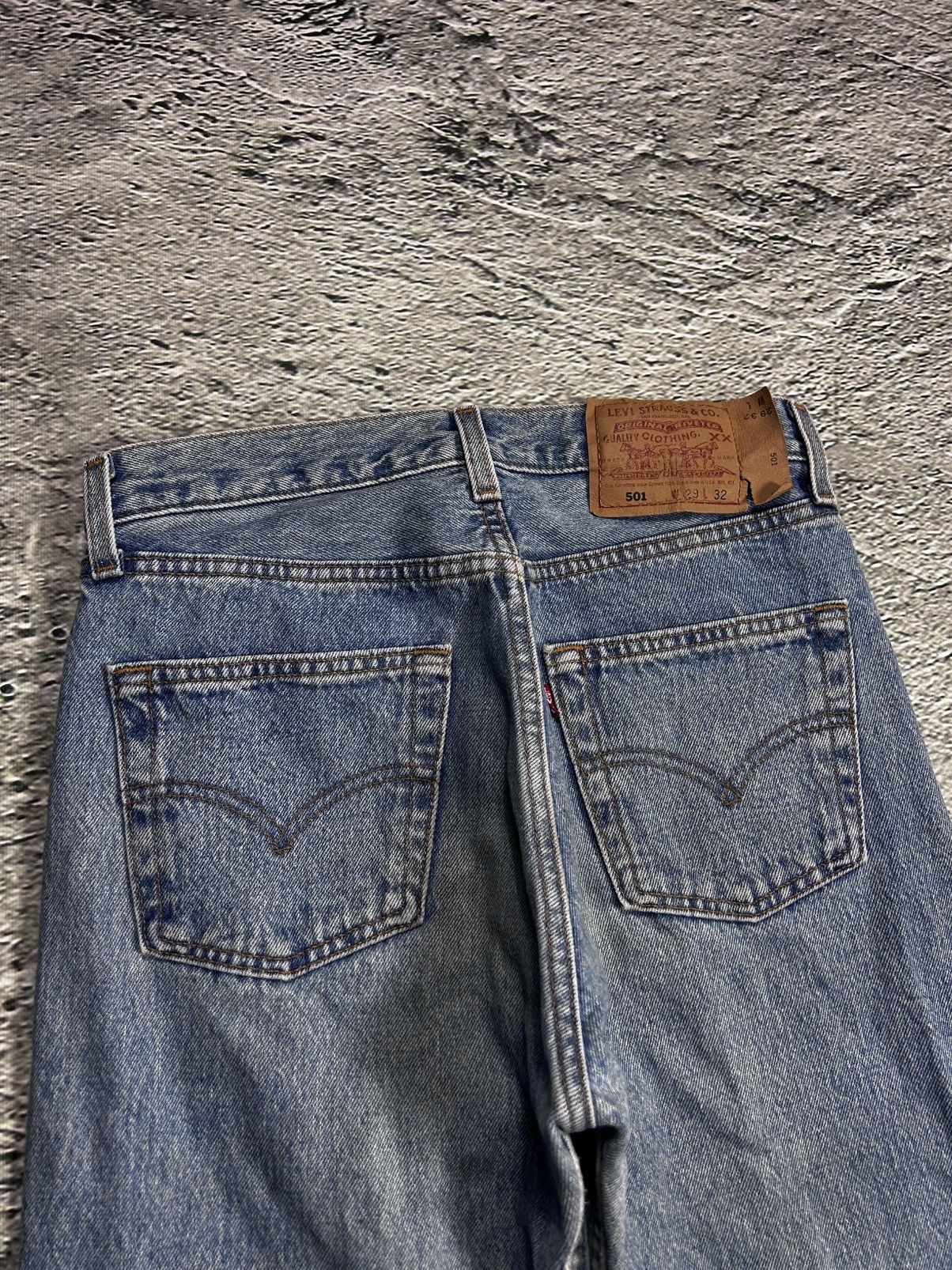 Levi's × Vintage Levi’s 501 jeans made in USA vintage 90s baby blue denim Size 29" - 2 Thumbnail