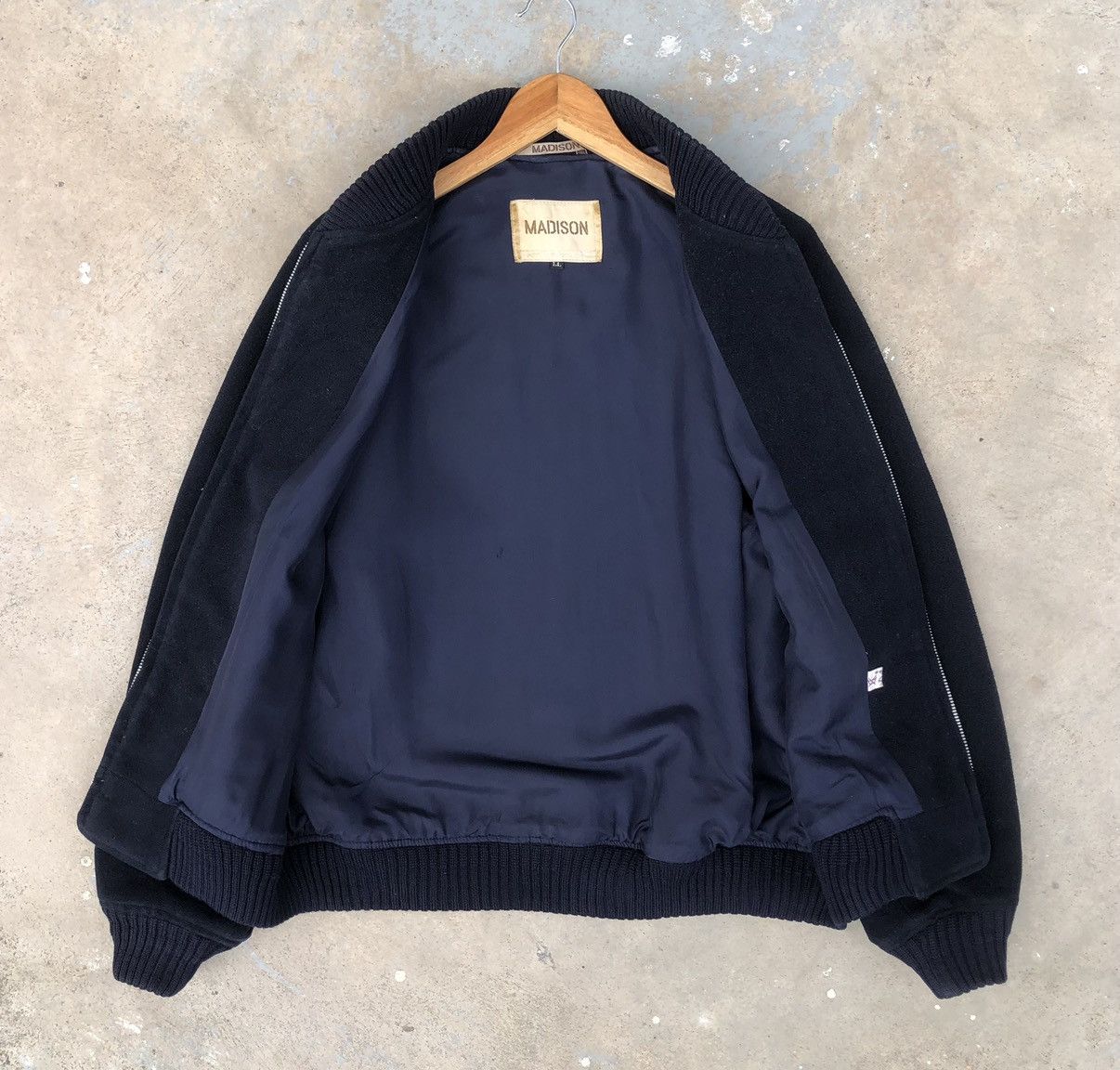 Madison Vintage Madison Wool Zipper Bomber Jacket Size US L / EU 52-54 / 3 - 8 Thumbnail