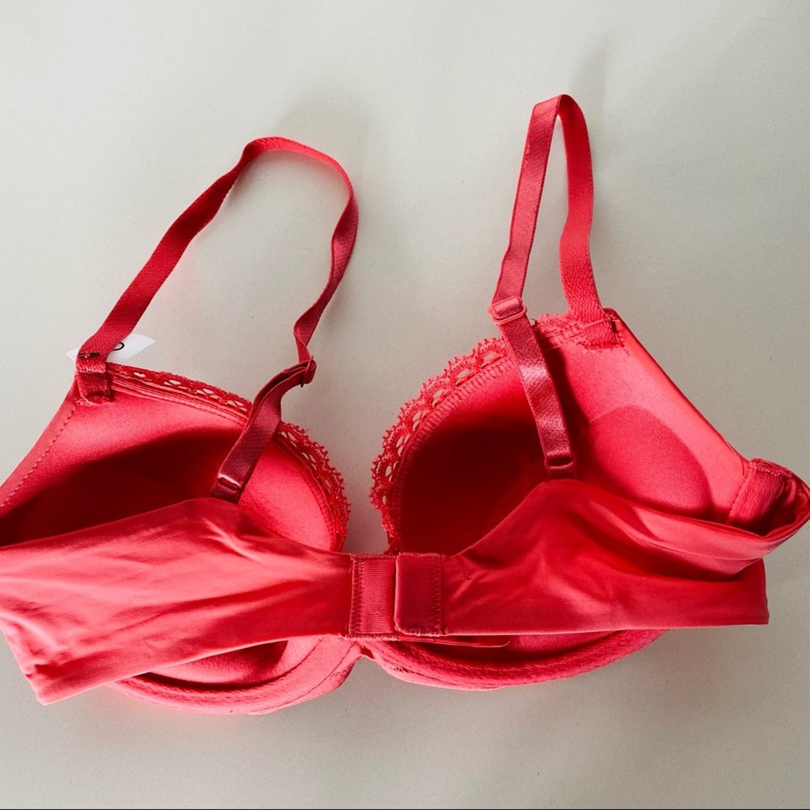Calvin Klein NEW CALVIN KLEIN Salmon Lace Ruffle Underwire Padded Bra Size S / US 4 / IT 40 - 4 Thumbnail