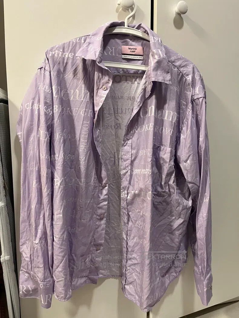 Martine Rose Martine Rose Violet silver silk embroidered shirt Size US XS / EU 42 / 0 - 2 Thumbnail
