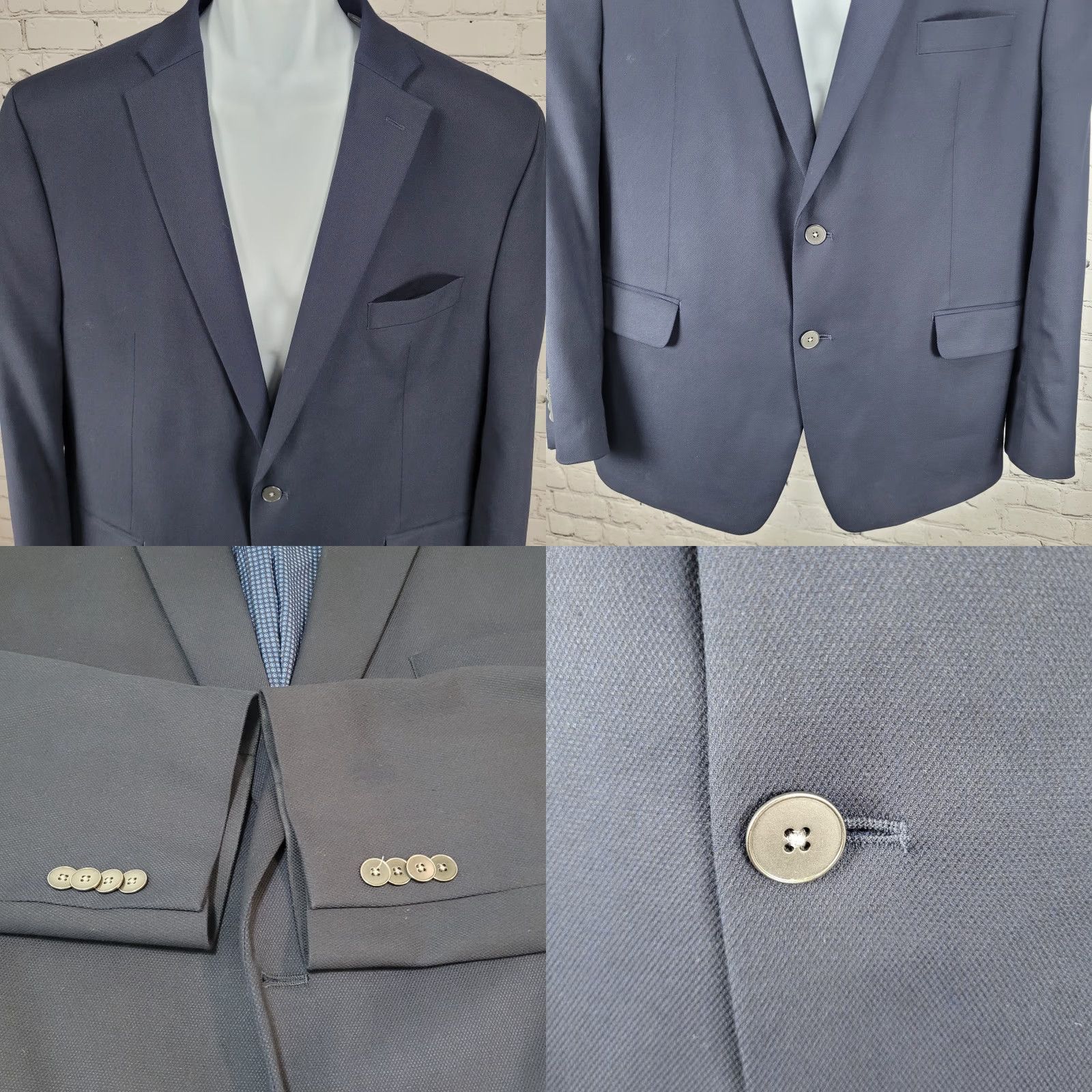 Michael Kors Michael Kors Navy Blue Blazer 2 Button Double Vented Notch Sport Coat Size 46R Size 46R - 8 Thumbnail