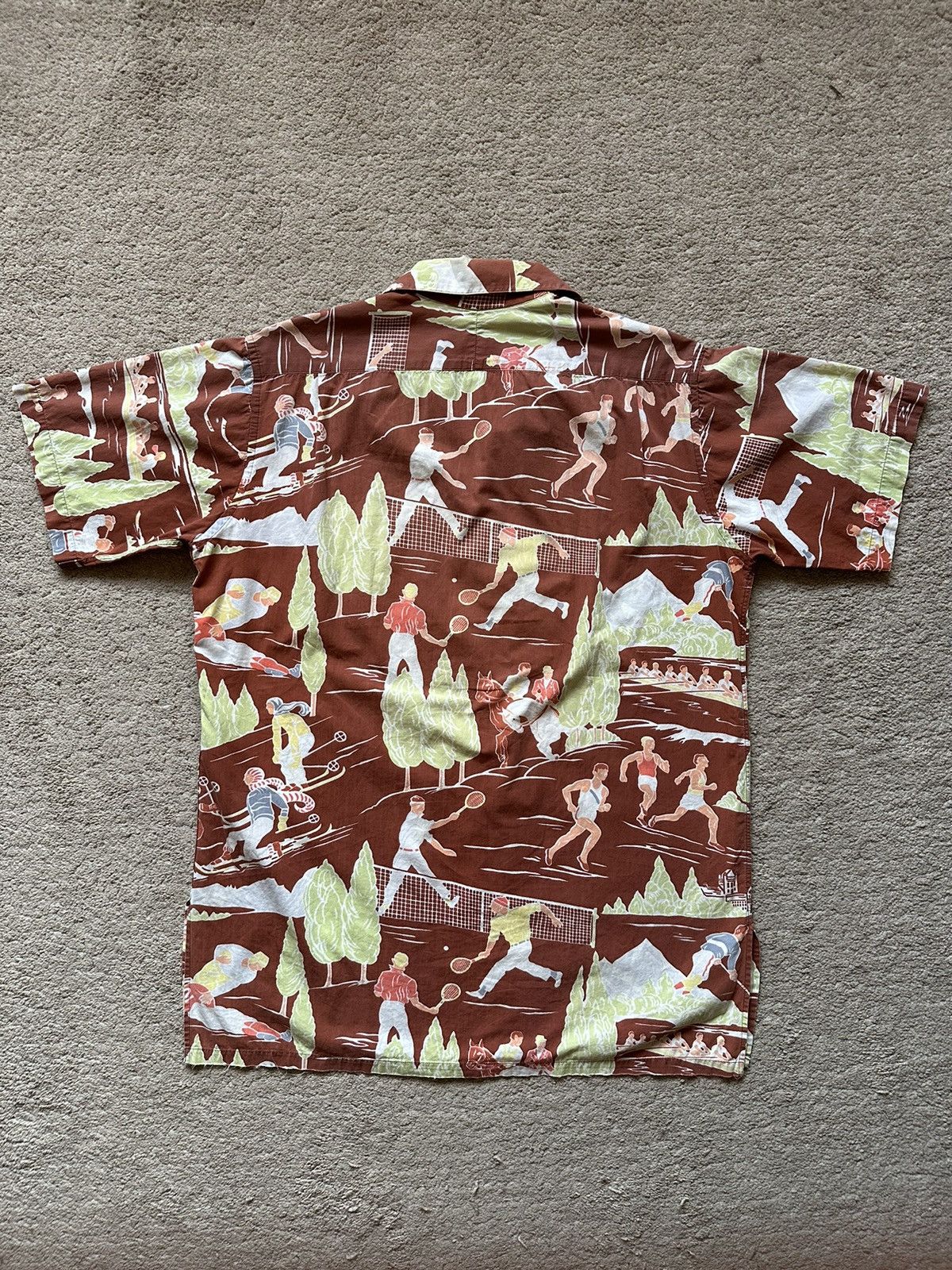 Polo Ralph Lauren 1980s Polo Ralph Laurent Overprint All Sports Hawaiian Shirt Size US L / EU 52-54 / 3 - 18 Thumbnail