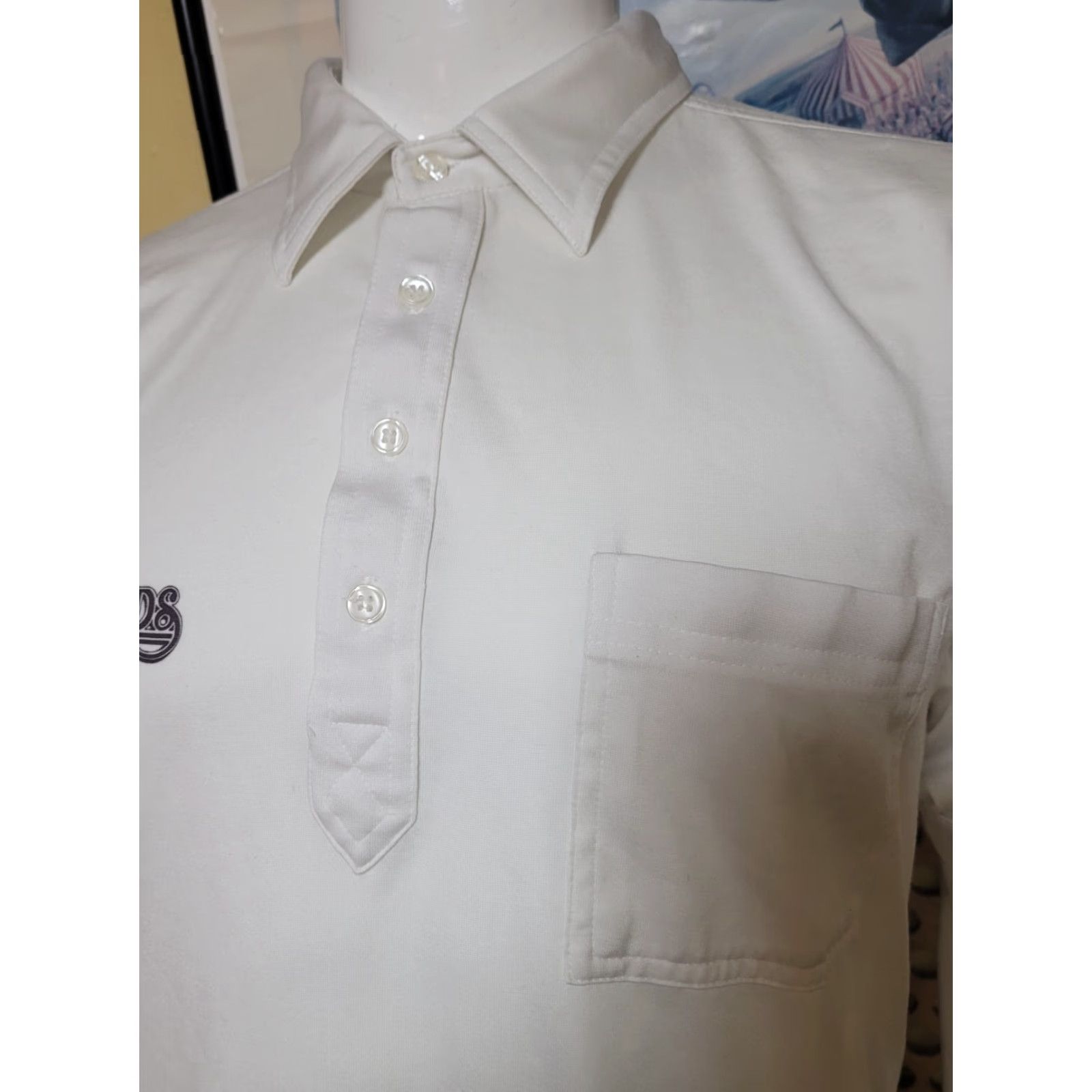 Vintage VINTAGE Pro Celebrity Polo Shirt XL White Cotton Blend Men Rugby 80s Fort Worth Stockyards Nice, Short Sleeve, Collared Size US XL / EU 56 / 4 - 3 Thumbnail