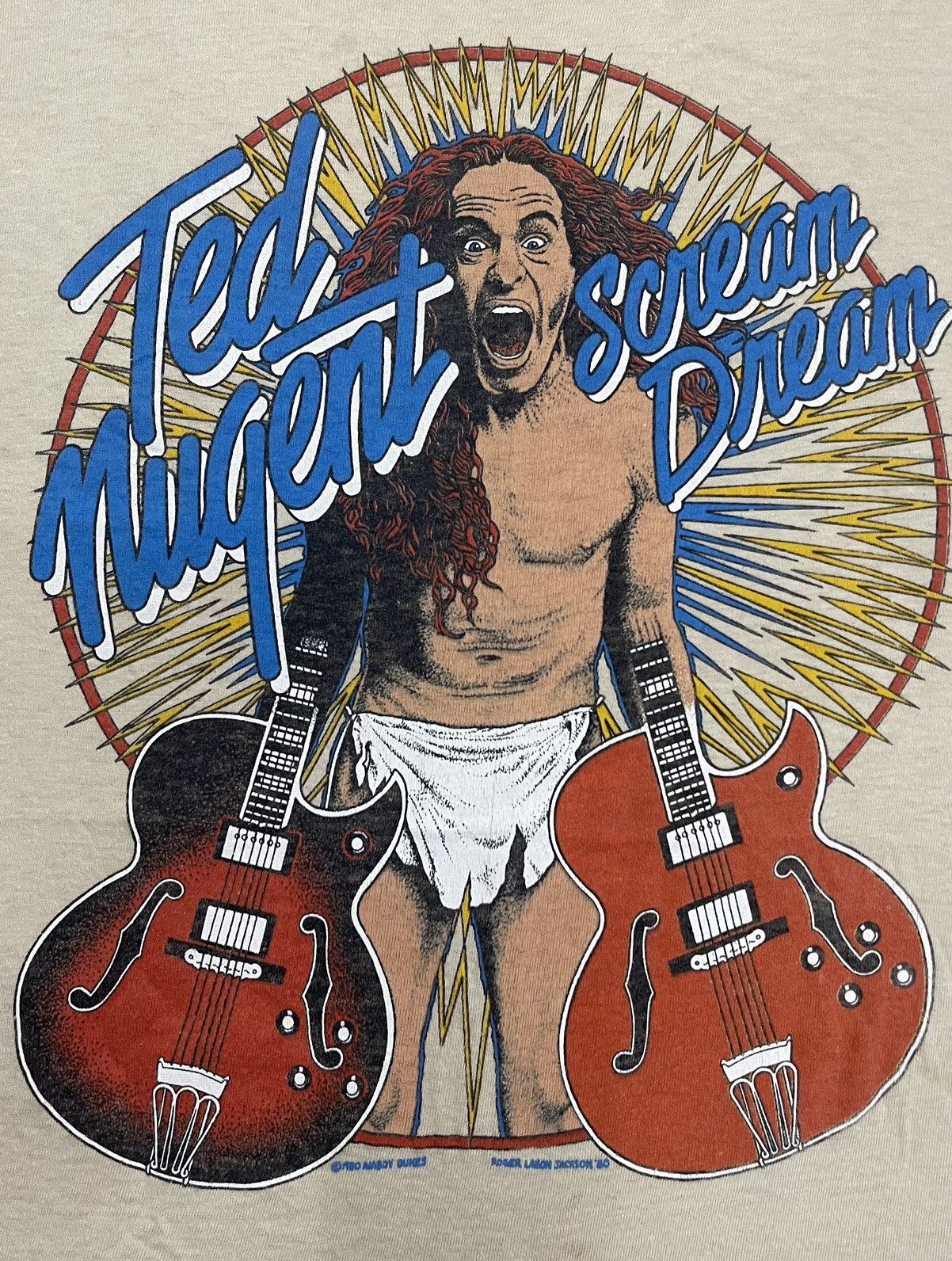 Band Tees × Hanes × Vintage Vintage Ted Nugent Tshirt Size US L / EU 52-54 / 3 - 2 Thumbnail