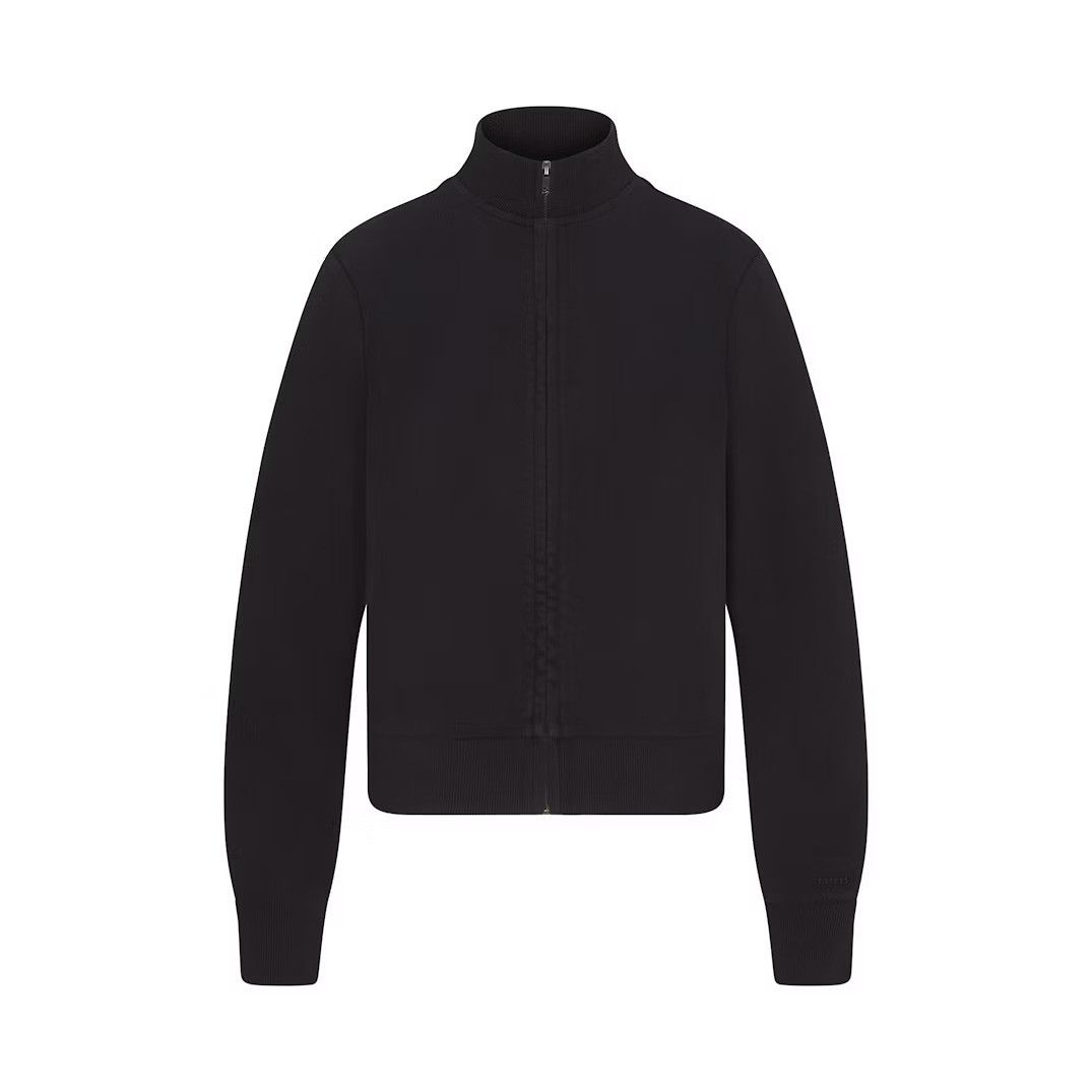 SKIMS SKIMS Boyfriend Fleece Track Jacket Zip Up Jacket Washed Ony Size XS / US 0-2 / IT 36-38 - 2 Thumbnail
