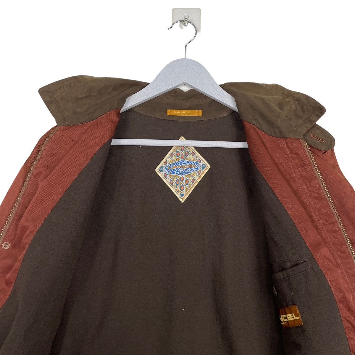 Designer × Lancel 💥80s LANCEL CITY BOMBER ORANGE BRICK Size US M / EU 48-50 / 2 - 11 Thumbnail