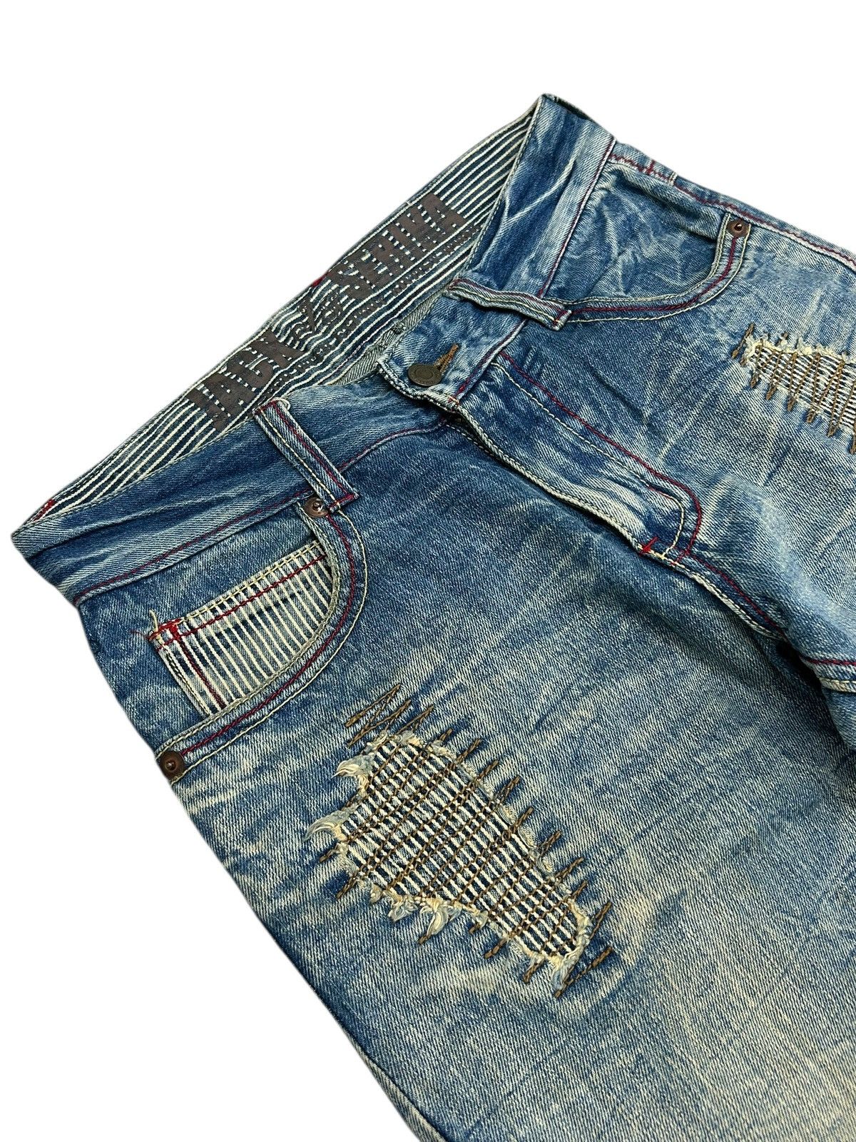 Japanese Brand Jack Serika Japan Denim Light Wash Mud Clawn Distressed Size US 31 - 12 Thumbnail