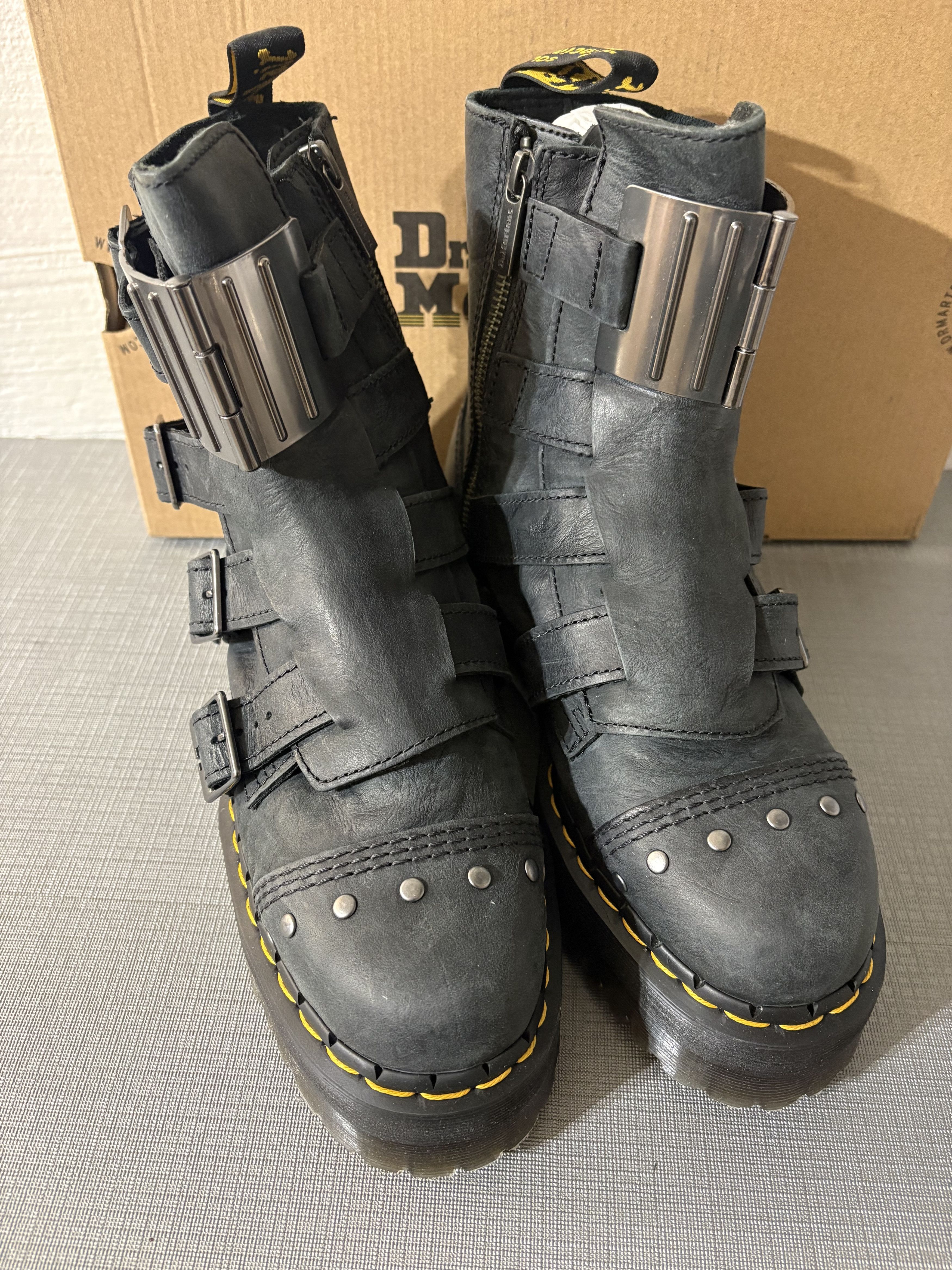 Dr. Martens Dr. Martens Jadon Hinge Buckle Leather Platform Boots Size US 6 / EU 39 - 9 Thumbnail