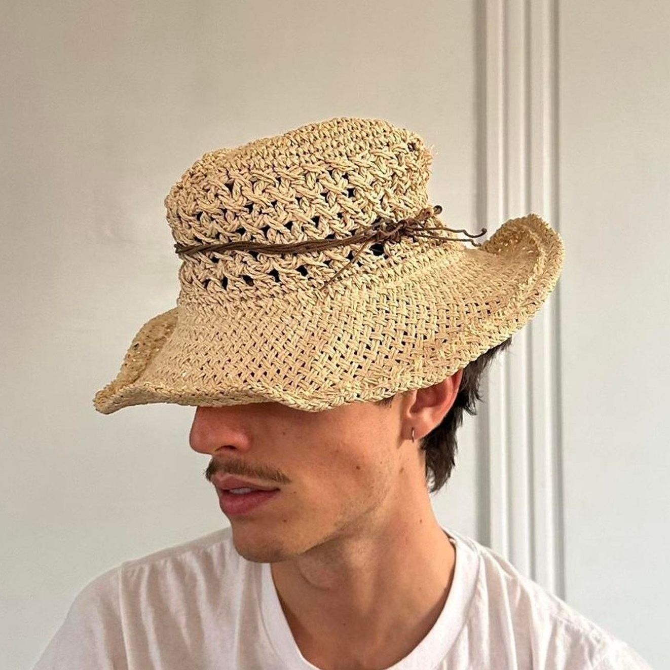 Vintage Vintage Retro Boho Straw Beaded Rope Sun Beach Hat Cap Size ONE SIZE - 1 Thumbnail