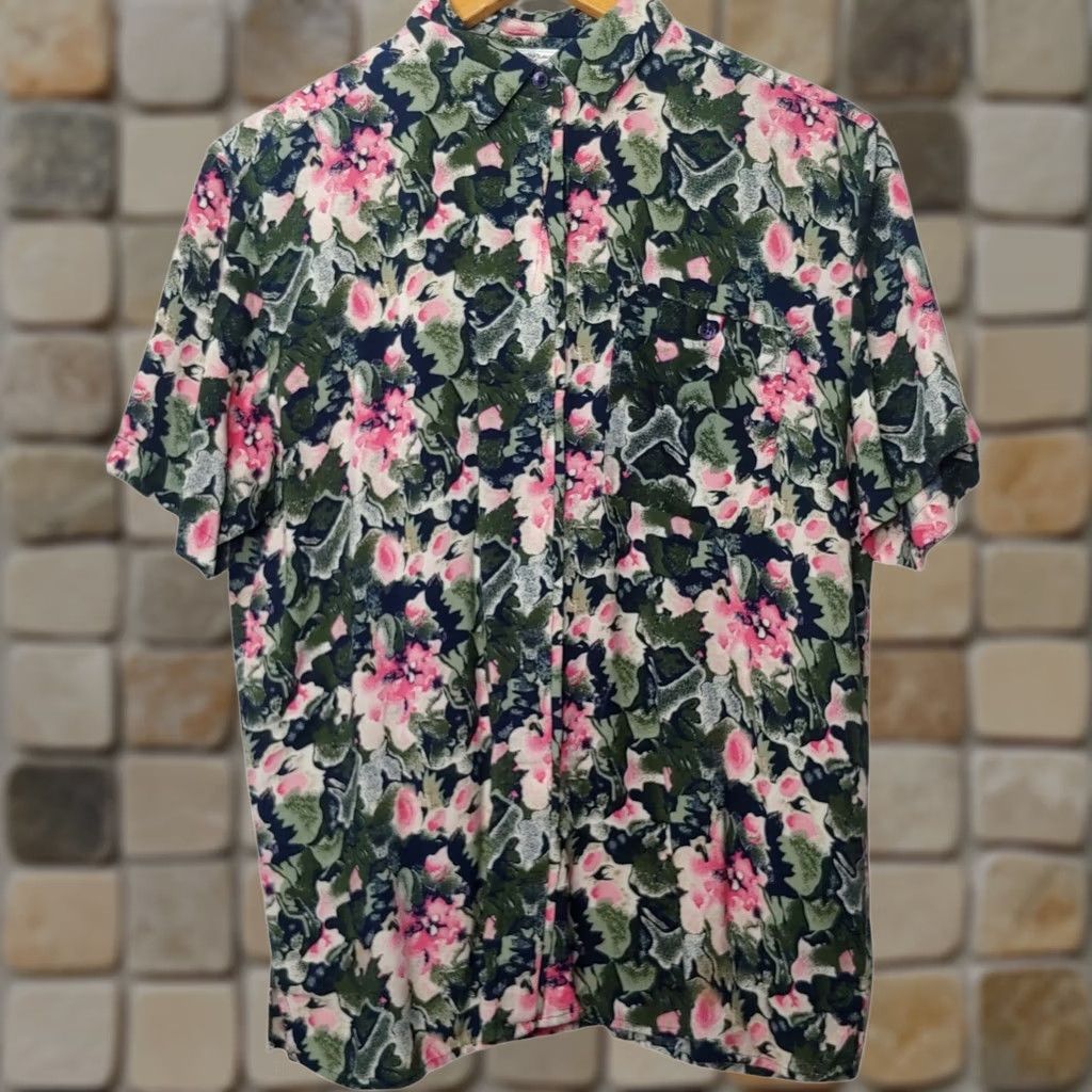 Vintage VINTAGE Maggie Lawrence Blouse Shirt Black Green Pink Granny Office 90s Floral L Womens Size L / US 10 / IT 46 - 1 Thumbnail
