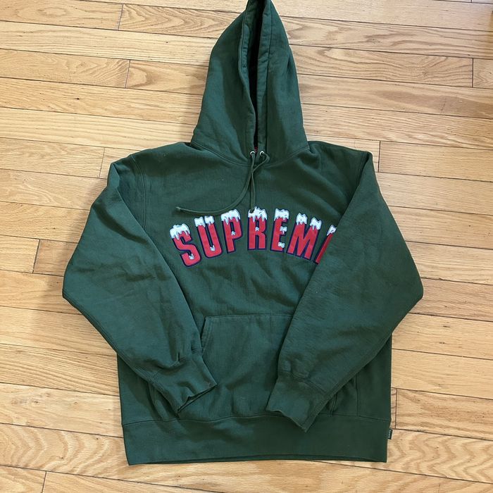 Supreme Used Supreme Icy Arc Hooded Sweatshirt Green Medium | Grailed