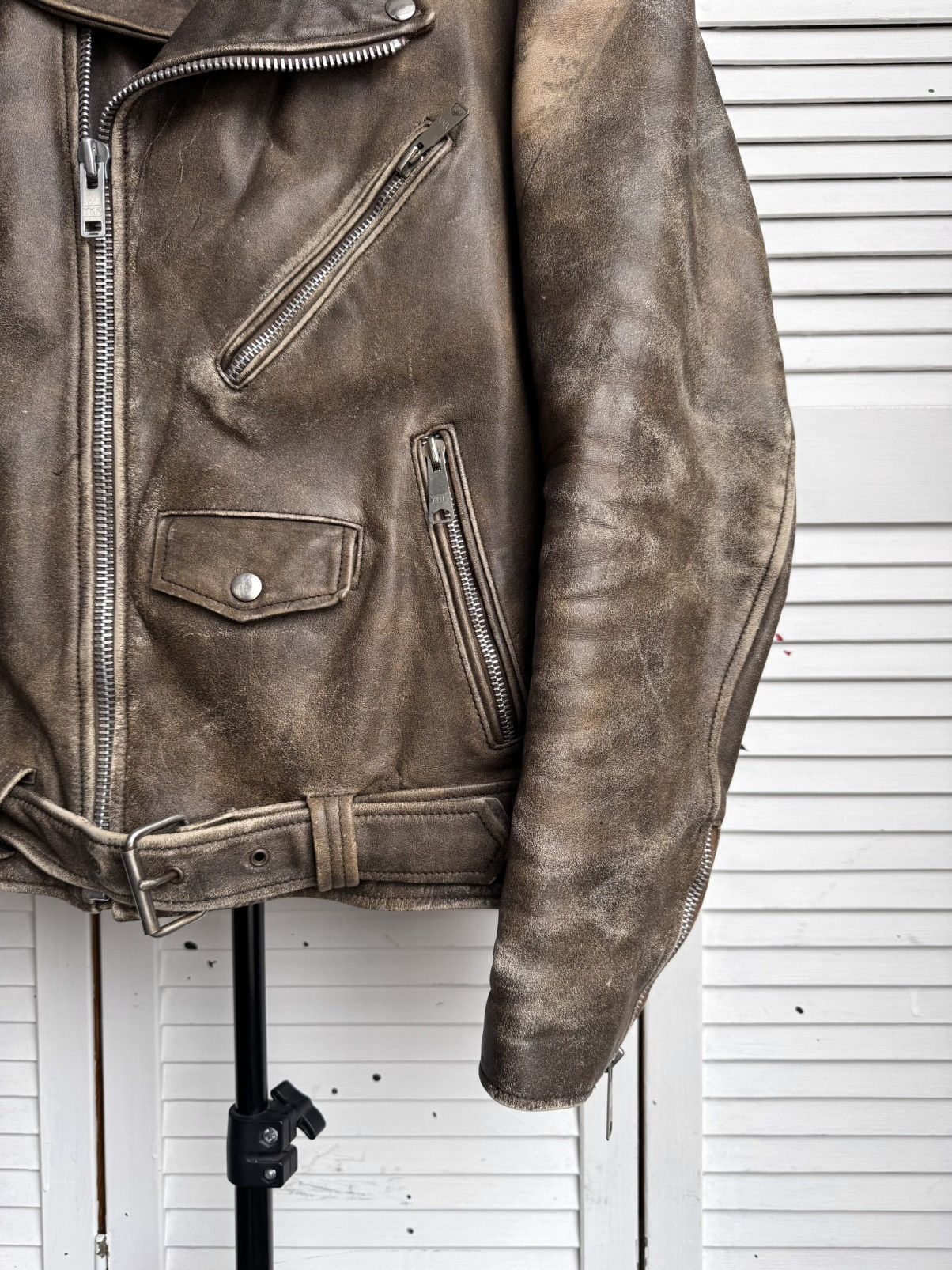 Genuine Leather Vintage German Cowhide Leather Motorcycle Jacket Distressed Size US L / EU 52-54 / 3 - 5 Thumbnail