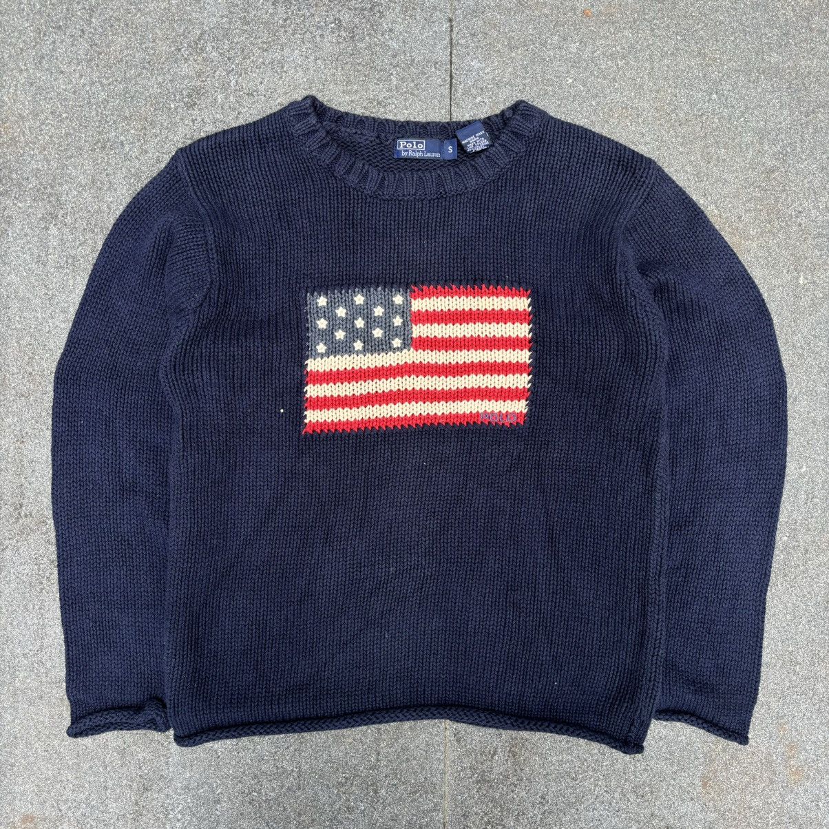 Designer × Polo Ralph Lauren × Vintage Vintage Polo Ralph Lauren American Flag Knit Sweater Size US XS / EU 42 / 0 - 1 Thumbnail