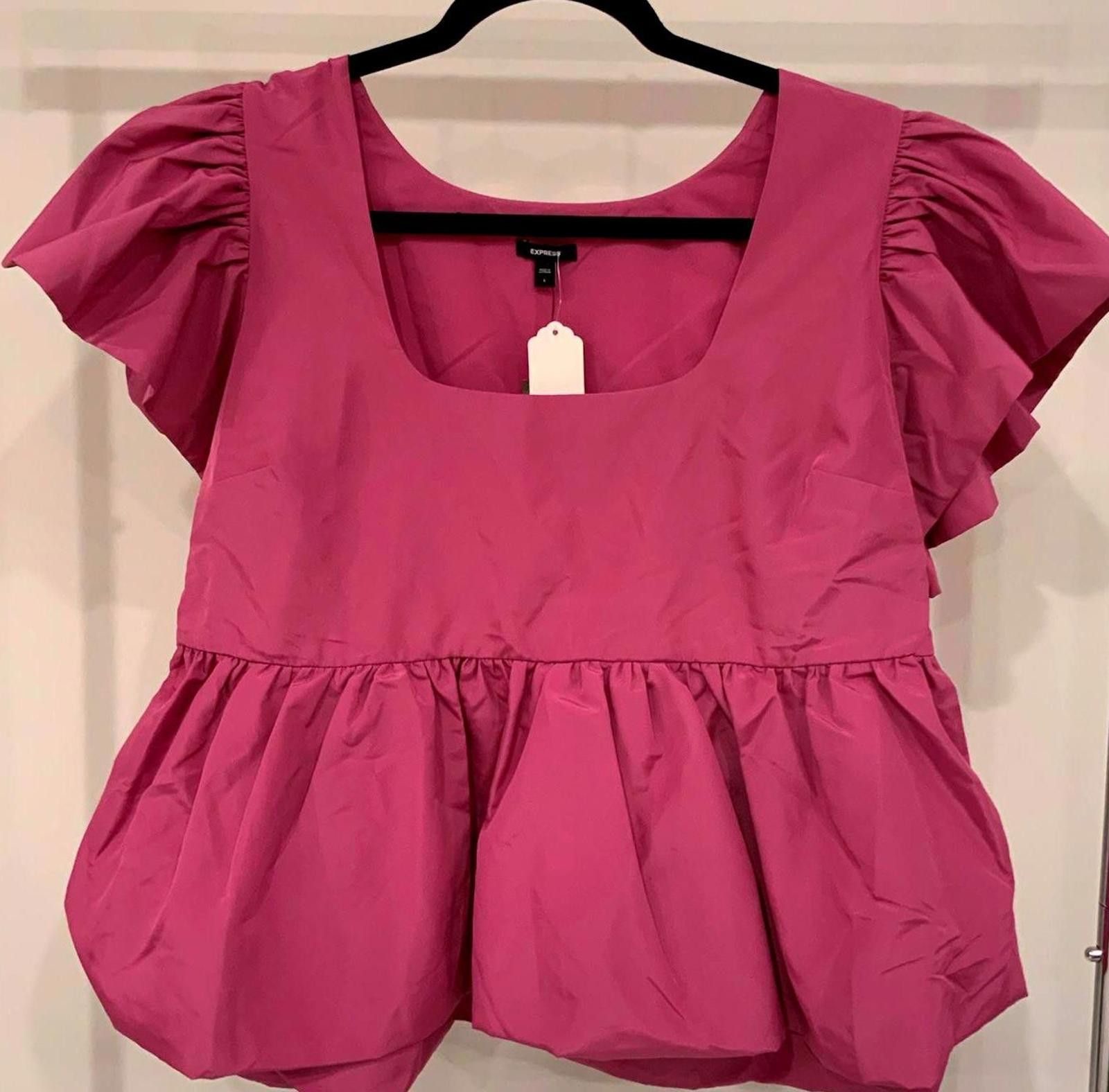 Express Stylish Express Puff Sleeve Top - Size L Size L / US 10 / IT 46 - 1 Thumbnail