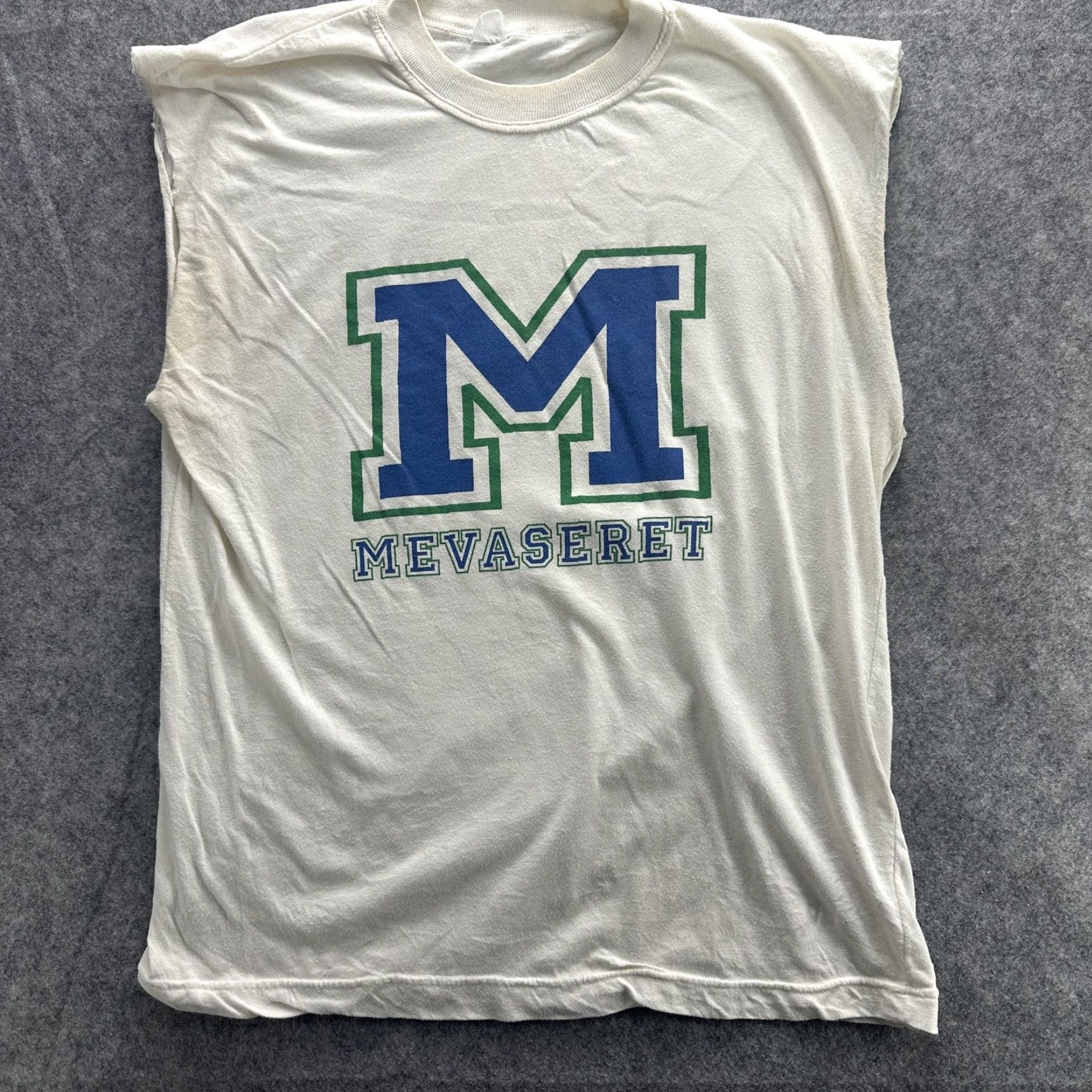 Vintage Vintage Mevaseret Zion T-Shirt Mens Large Cotton White Jewish School Vintage 90s School Memorabilia Size US L / EU 52-54 / 3 - 2 Thumbnail