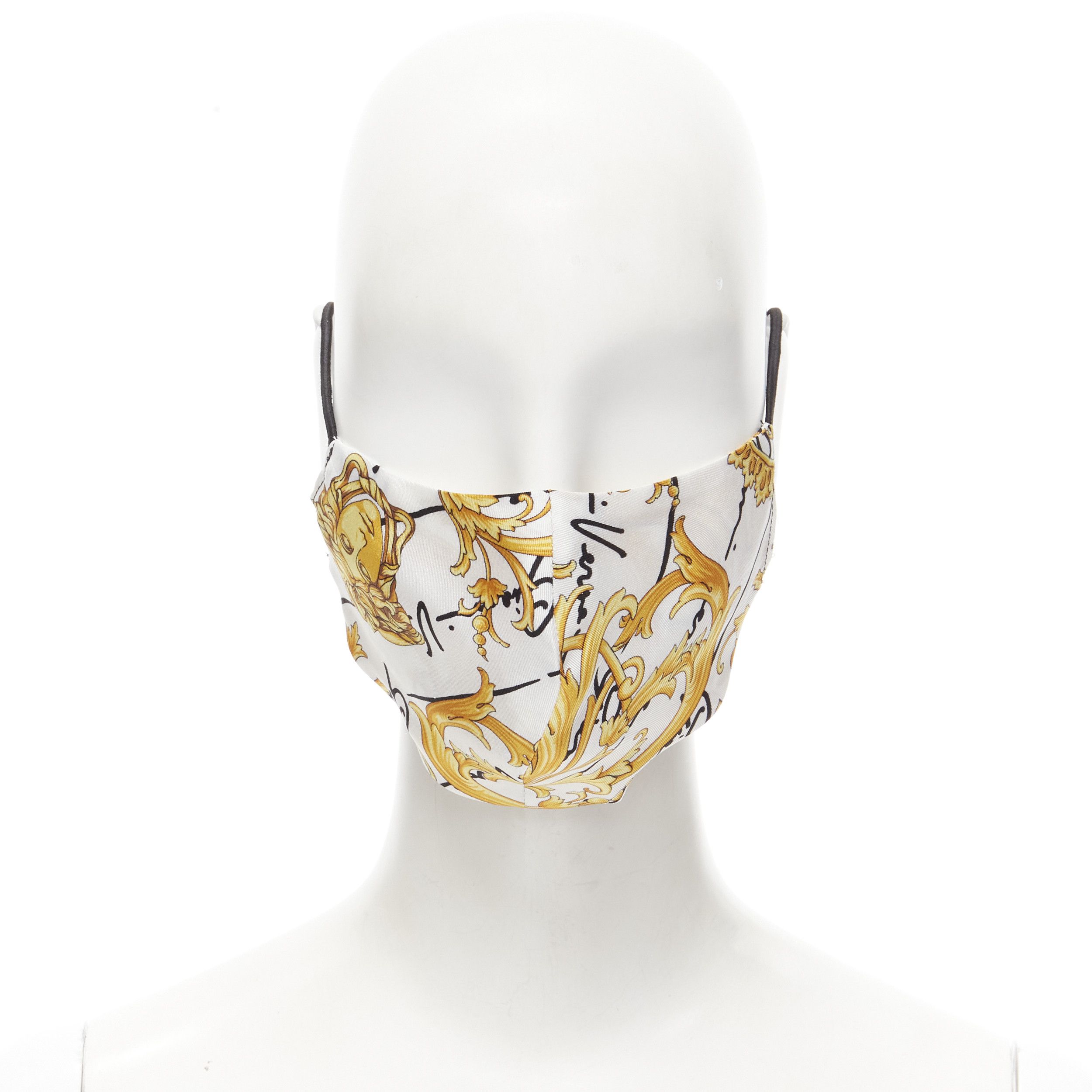 Versace VERSACE Gianni Signature gold Medusa Baroque 100% silk face mask Size ONE SIZE - 1 Thumbnail