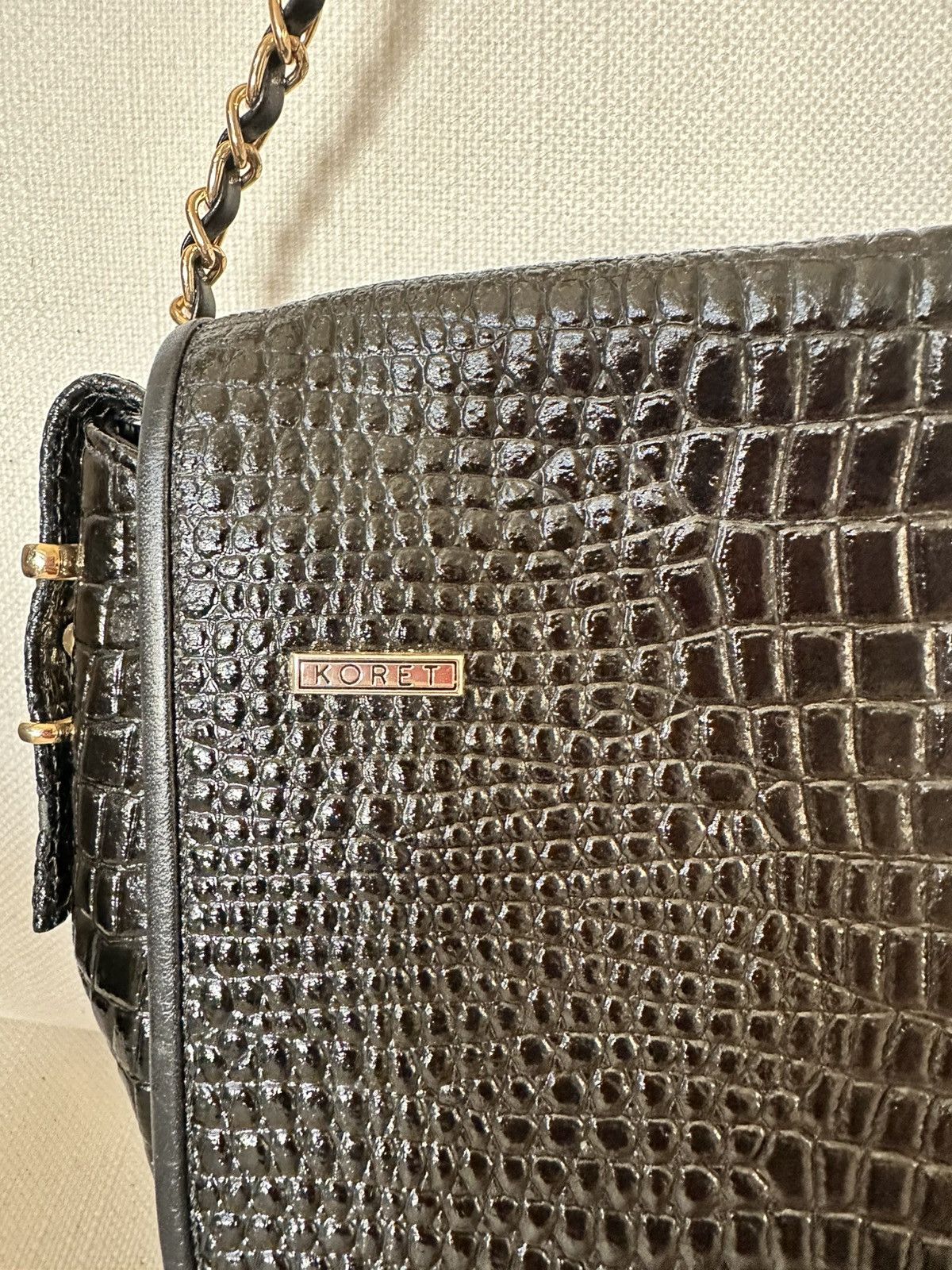 Other VINTAGE KORET Croc-Embossed Shoulder Bag W UNBRANDED CHAIN Size ONE SIZE - 3 Thumbnail