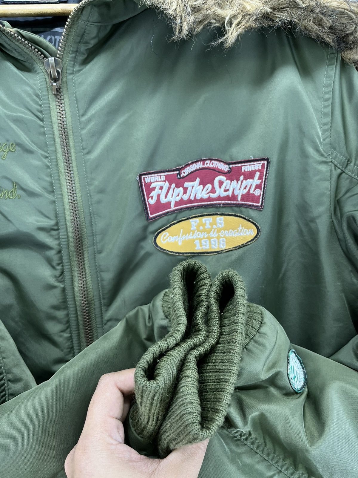Japanese Brand Vintage Flip The Script Fur Hooded Bomber Jacket Size US M / EU 48-50 / 2 - 14 Thumbnail