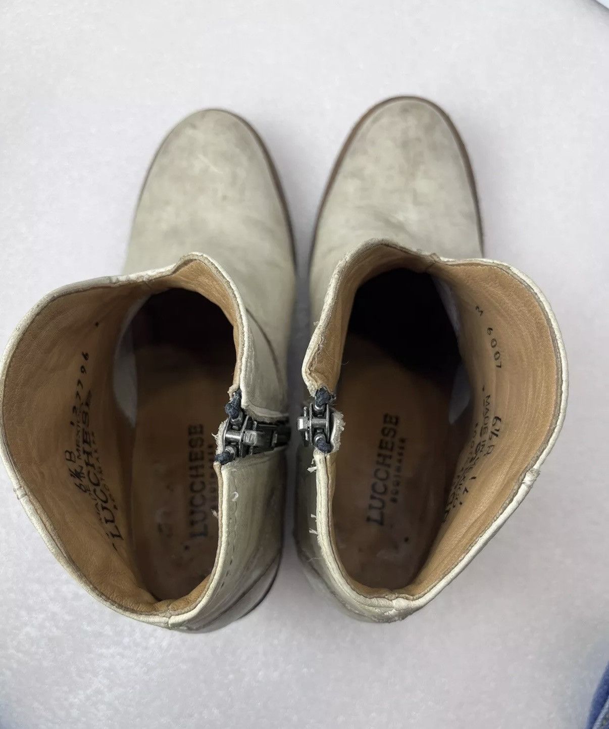 Lucchese LUCCHESE WOMEN'S ERICKA WHITE-DISTRESS BOOTS ROUND TOE 6.5 B Size US 6.5 / IT 36.5 - 6 Thumbnail