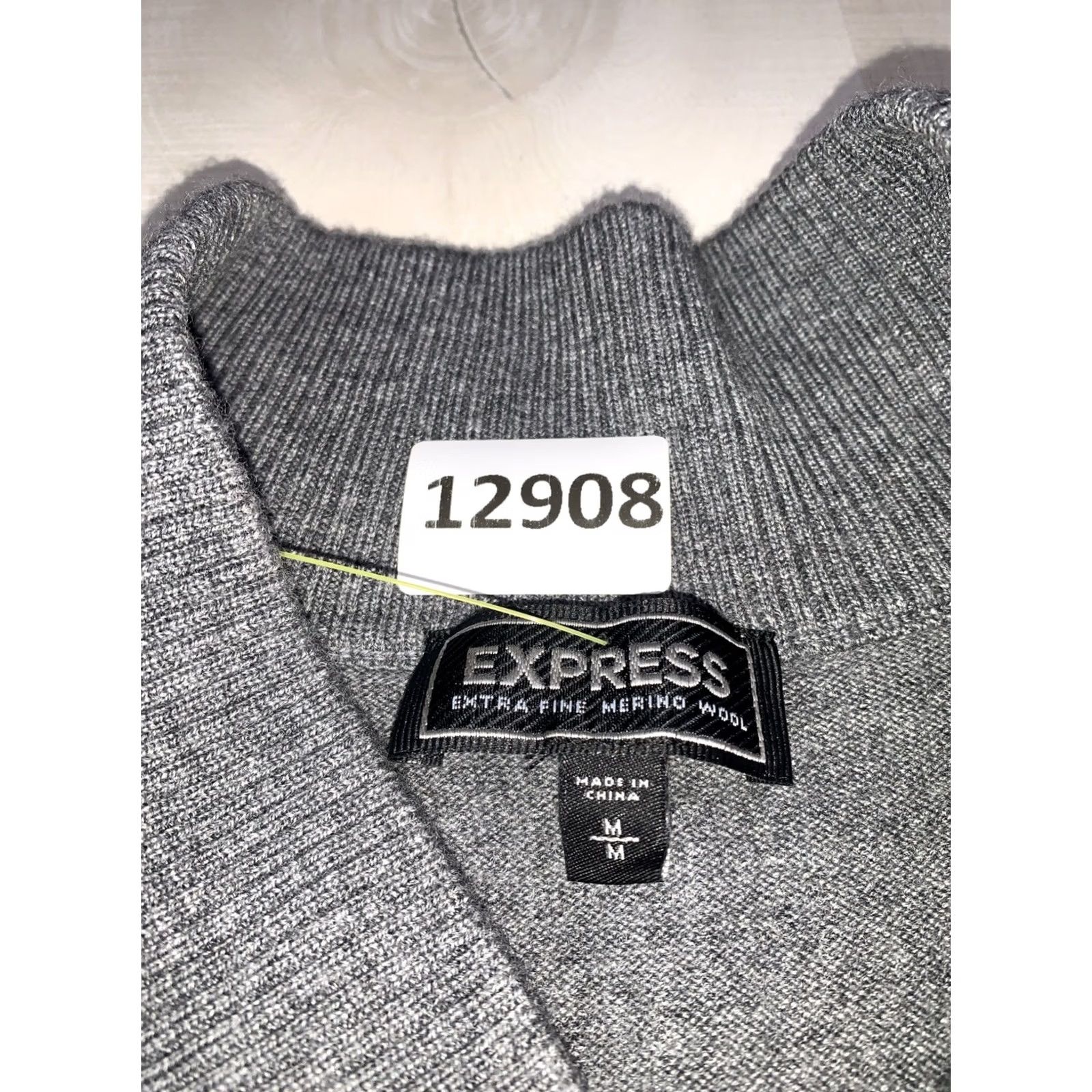 Express Express Merino Wool High Neck Gray Knit Sweater Men’s M Size US M / EU 48-50 / 2 - 5 Thumbnail